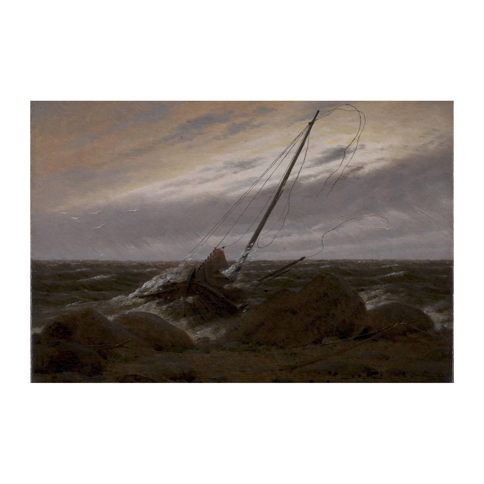 Shipwreck in Stormy Seas Wall Art