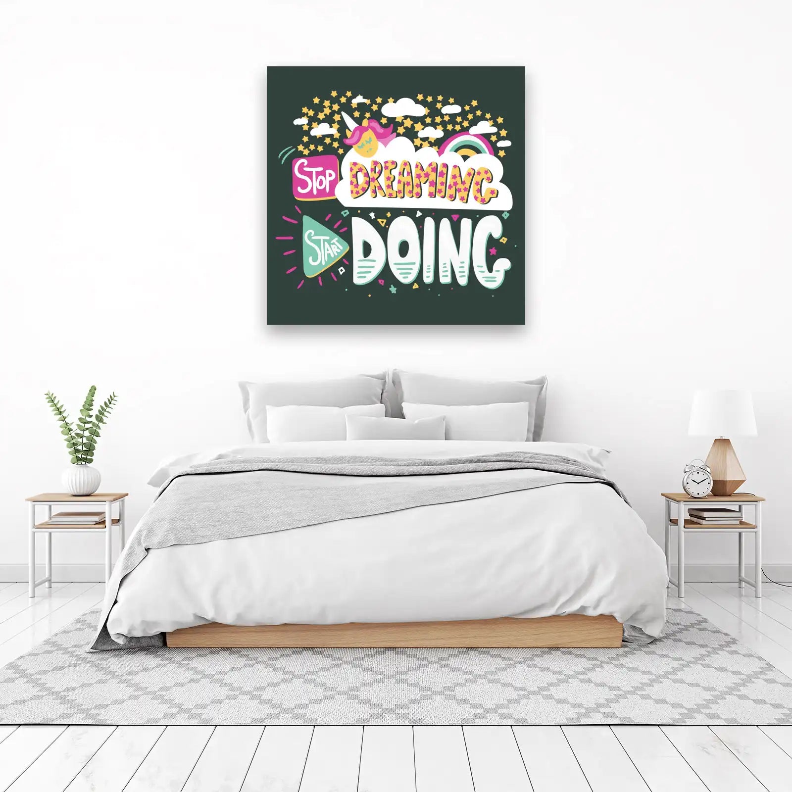 Stop Dreaming Start Doing Unicorn Wall Art