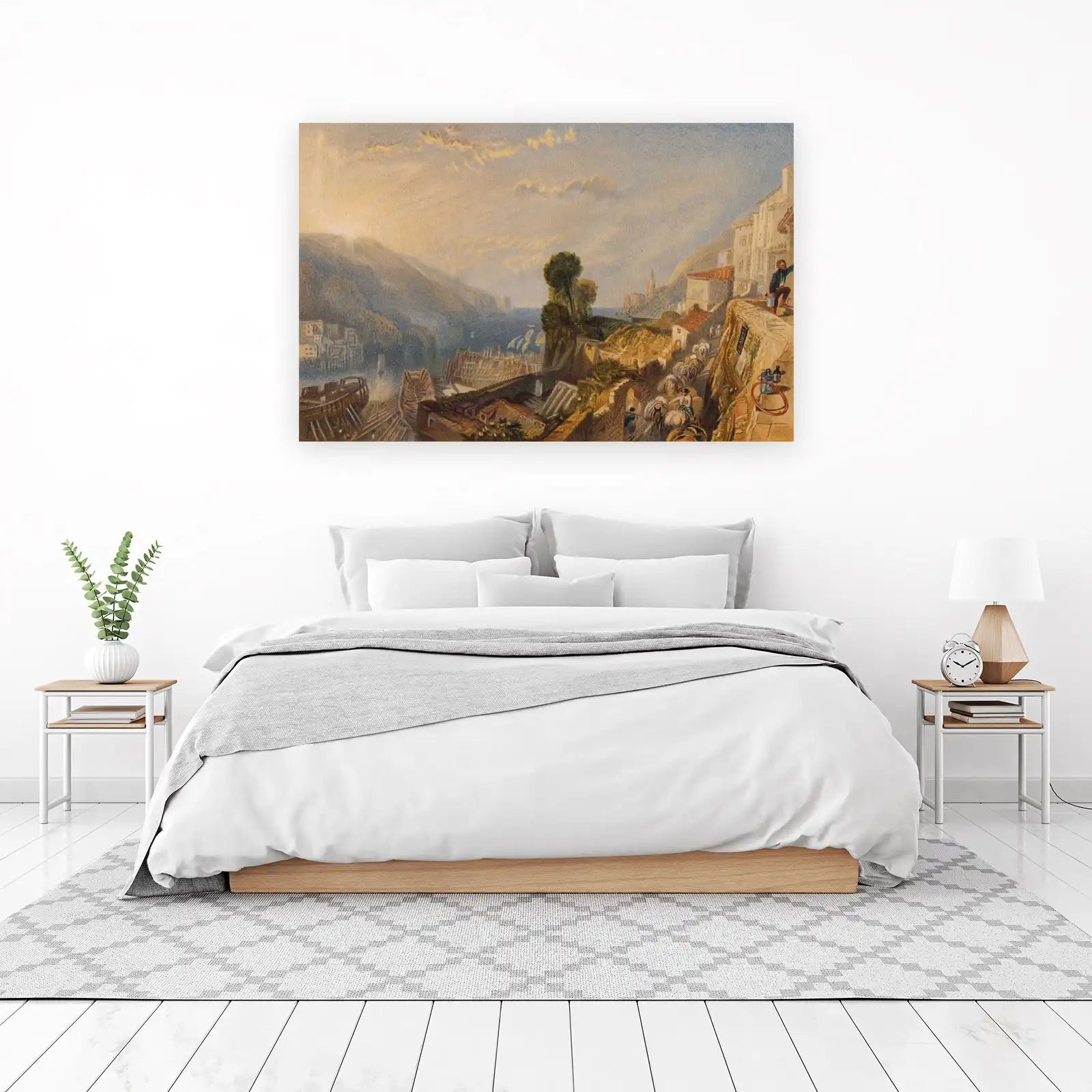 Italian Coastal Village Horse Carriage Wall Art