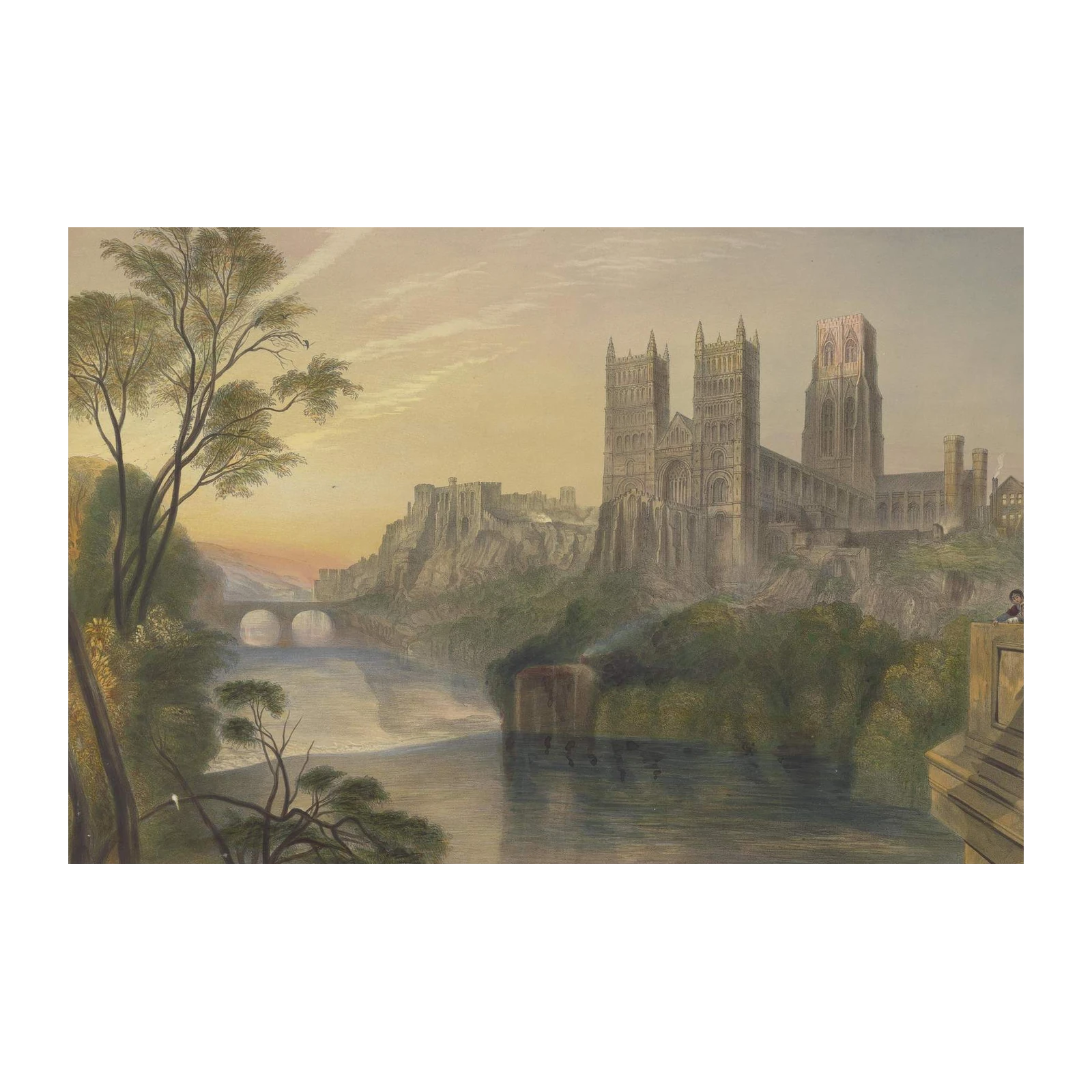 Majestic Cathedral River Scene Wall Art