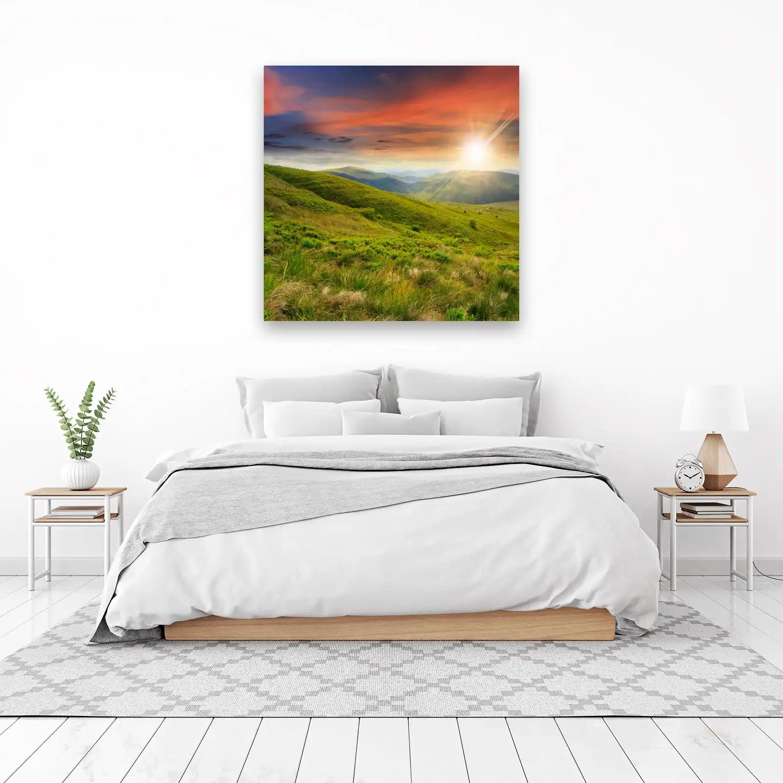 Serene Mountain Sunset Landscape Wall Art