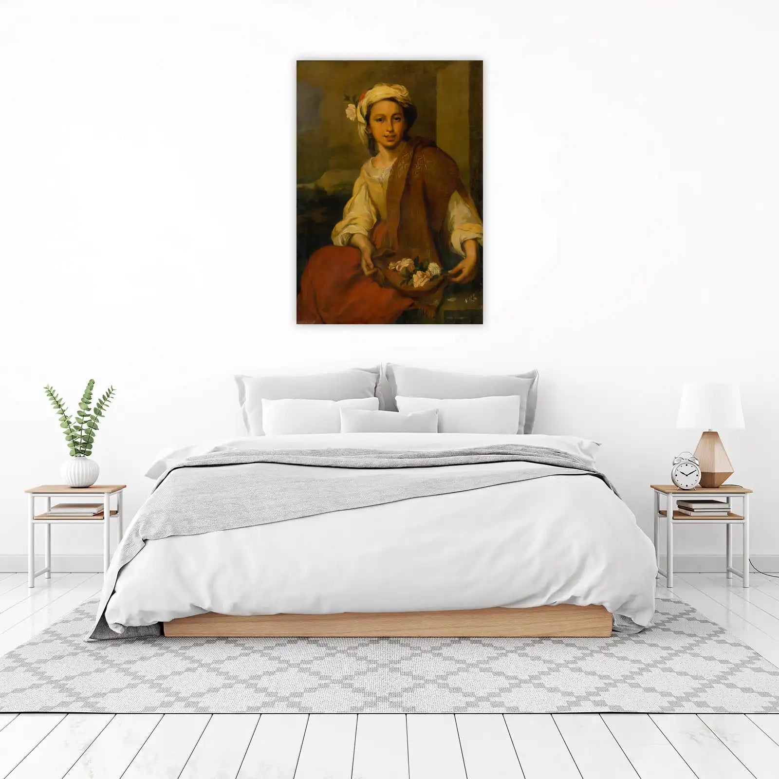Classical Beauty Floral Portrait Wall Art