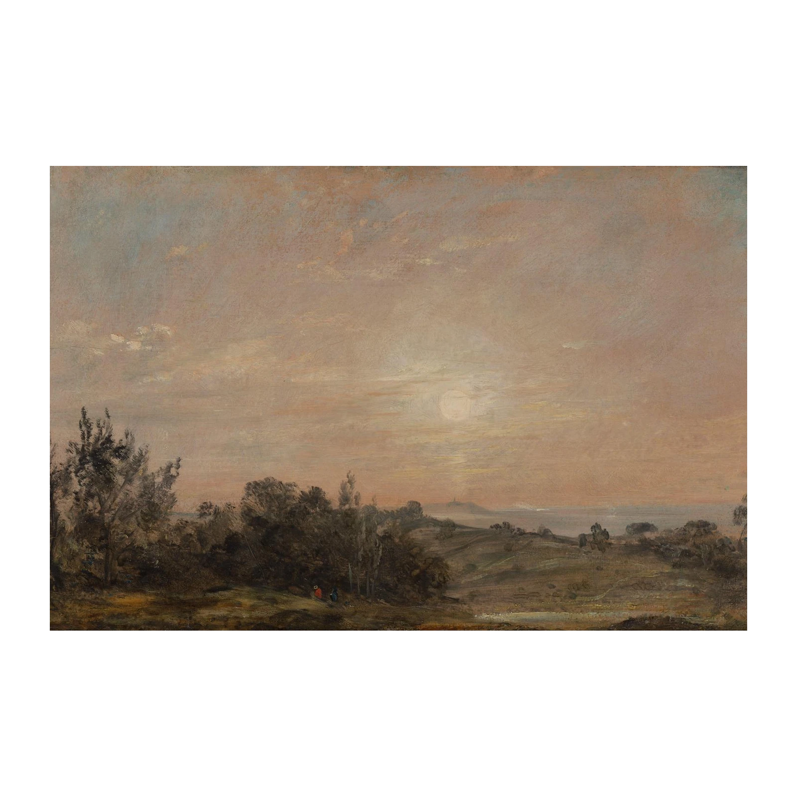 Serene Sunset Landscape Oil Painting Wall Art