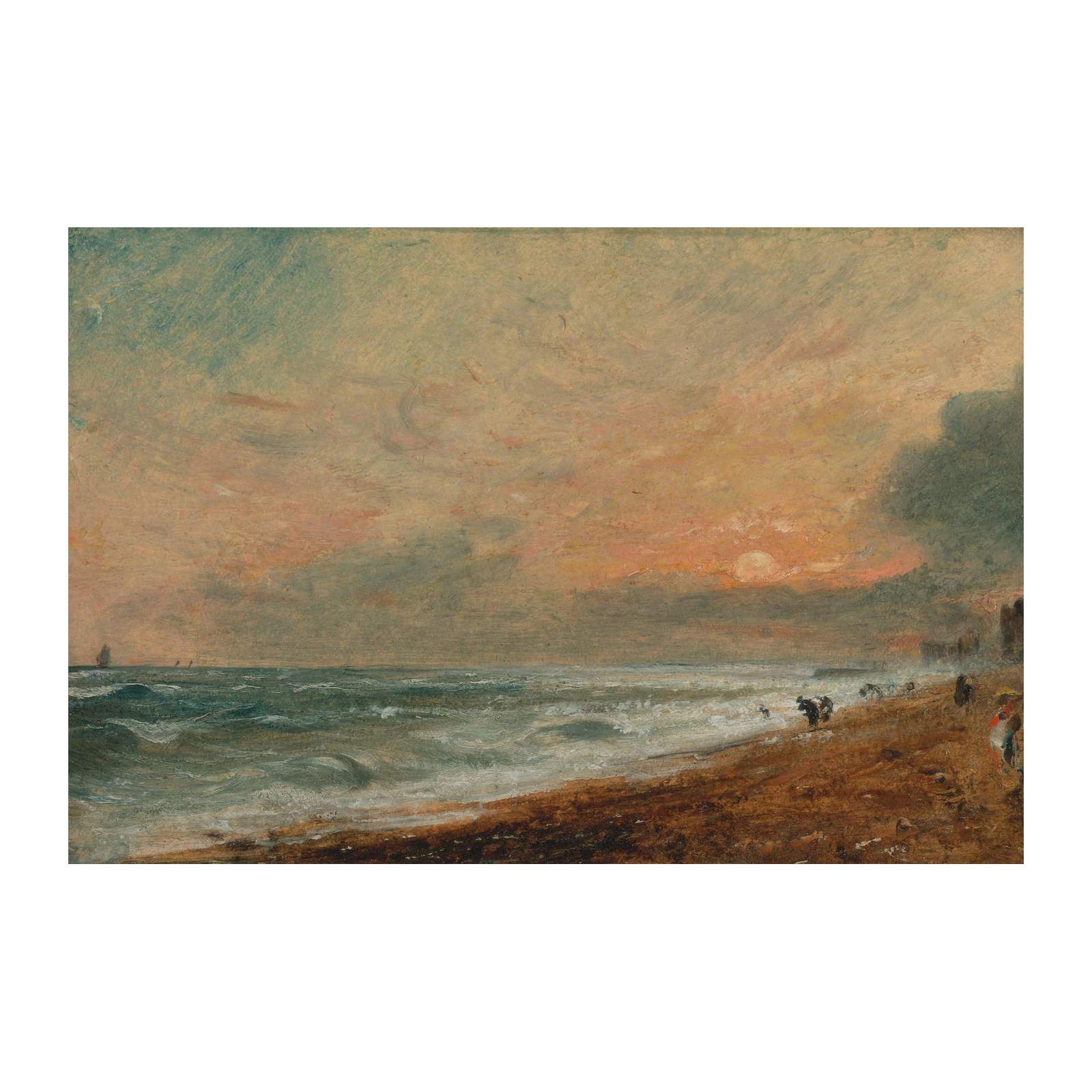 Seascape Sunset Beach Scene Wall Art