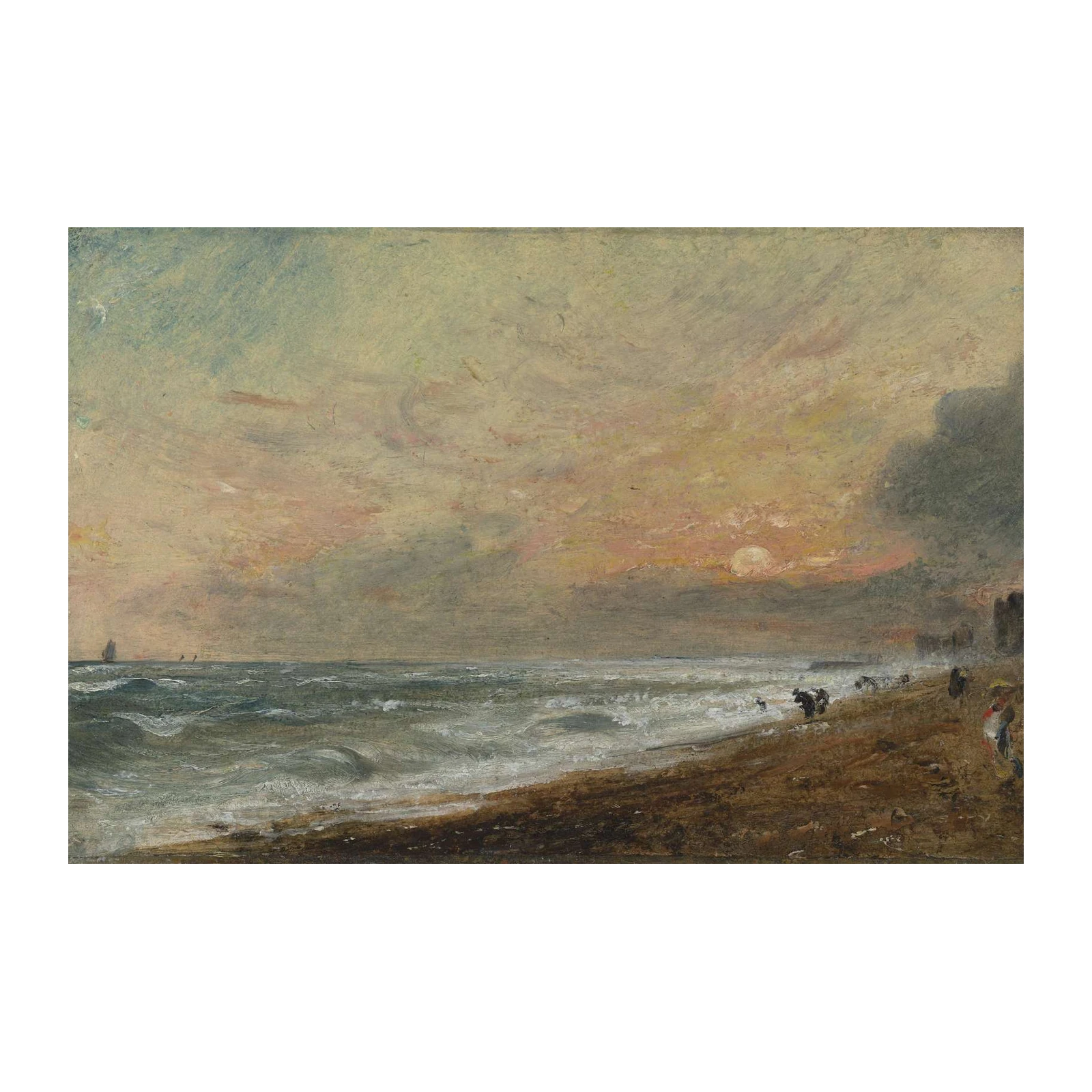 Atmospheric Beach Sunset Seascape Wall Art