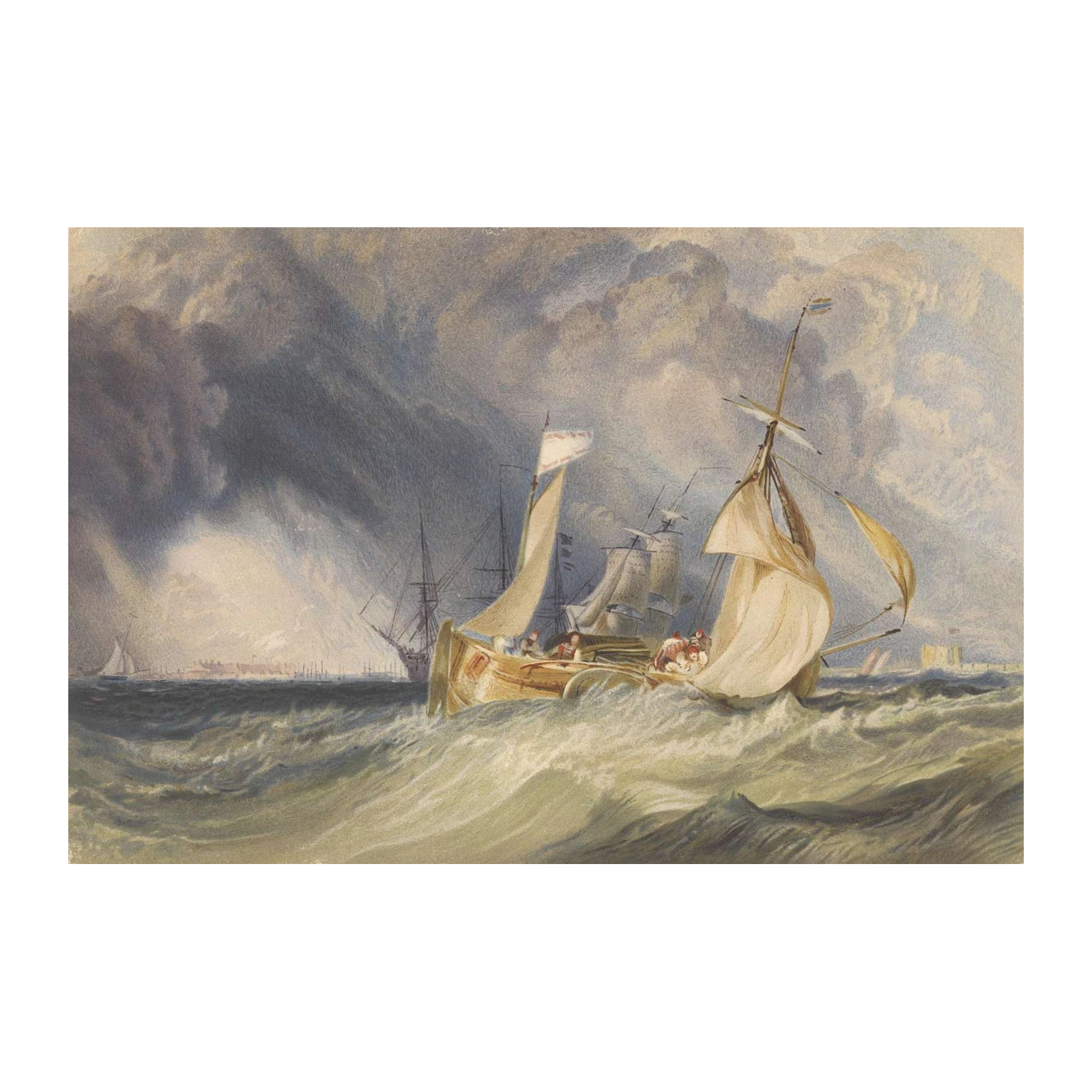 Dramatic Seascape Sailing Ship Wall Art