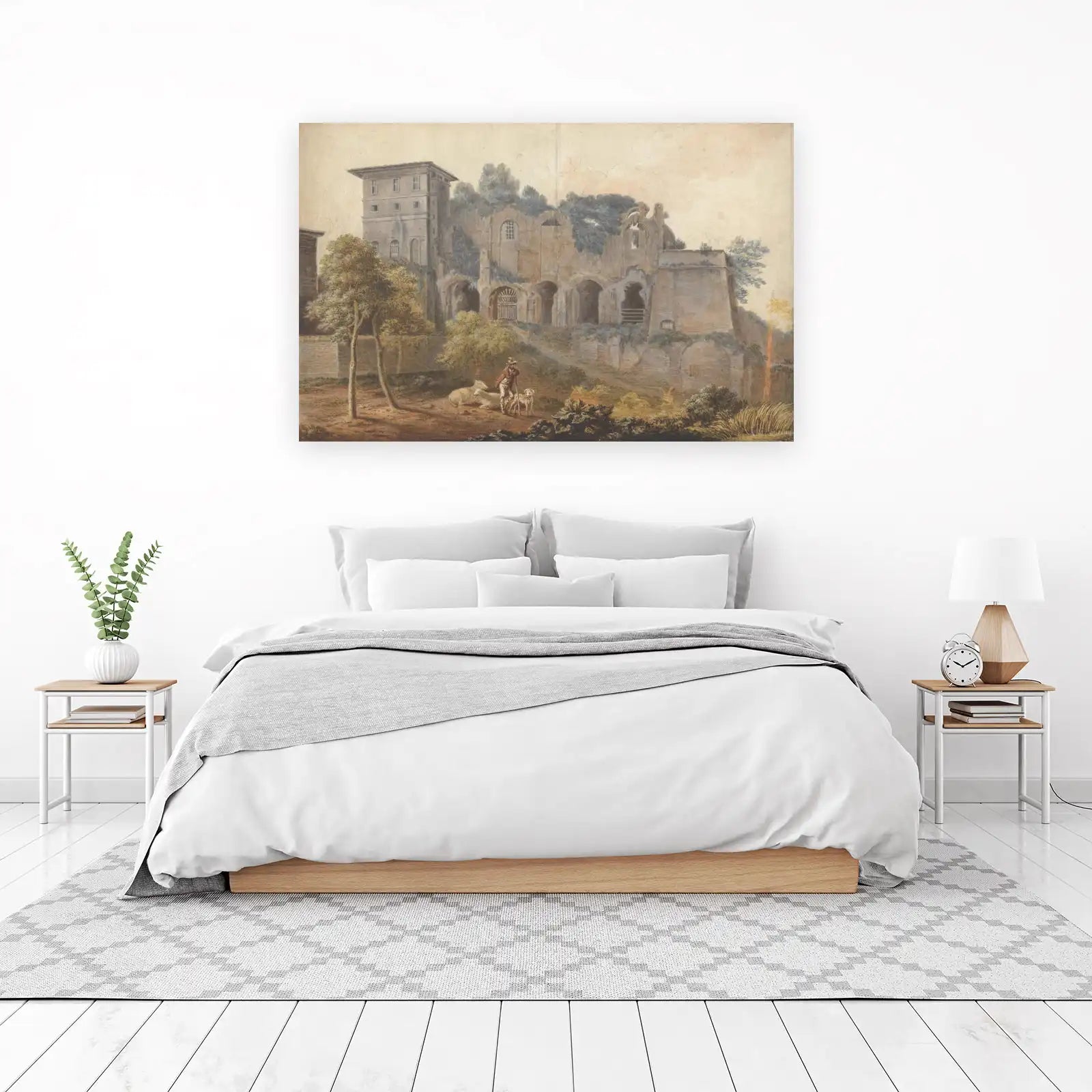 Ancient Ruin Pastoral Landscape Wall Art