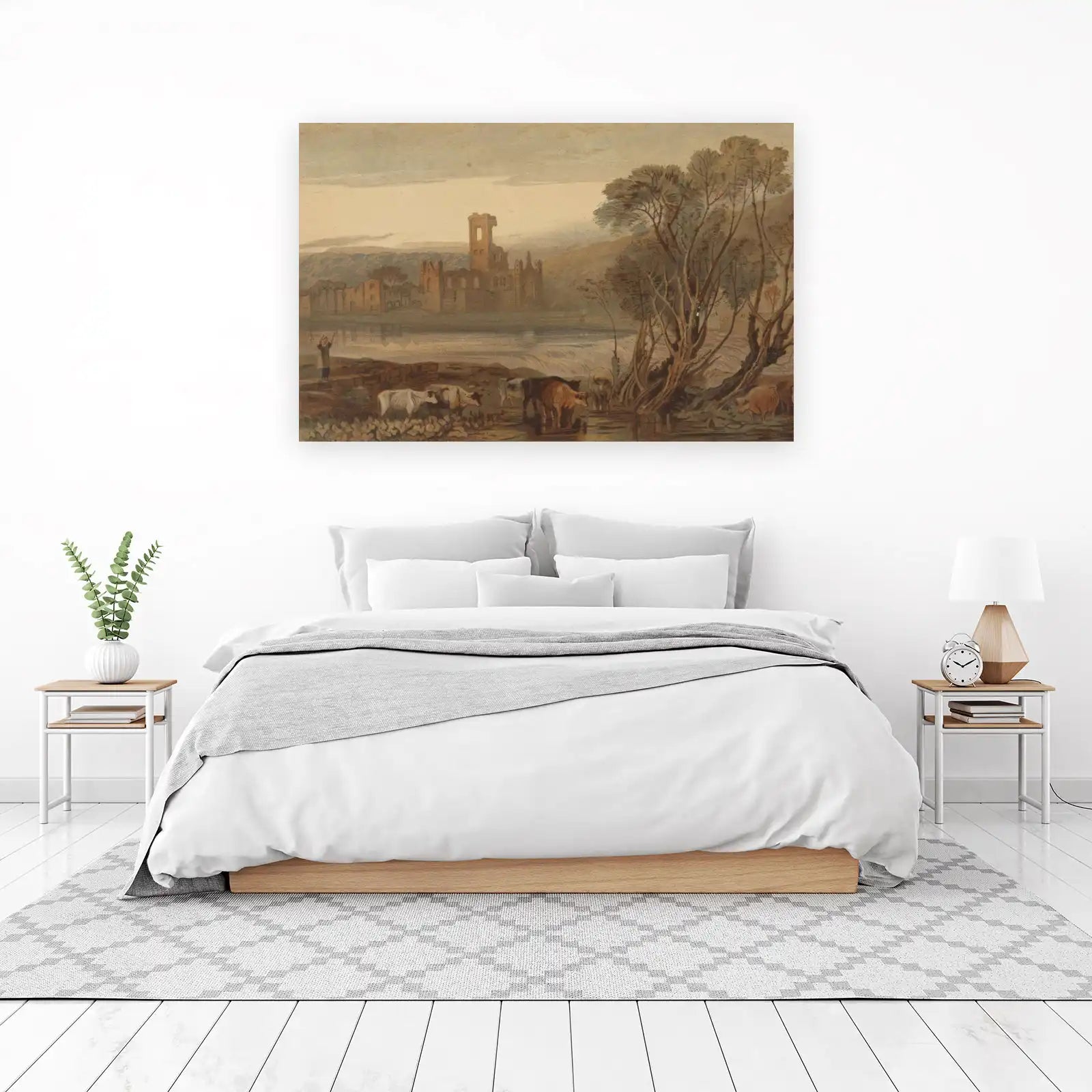 Serene Countryside Ruins Landscape Wall Art