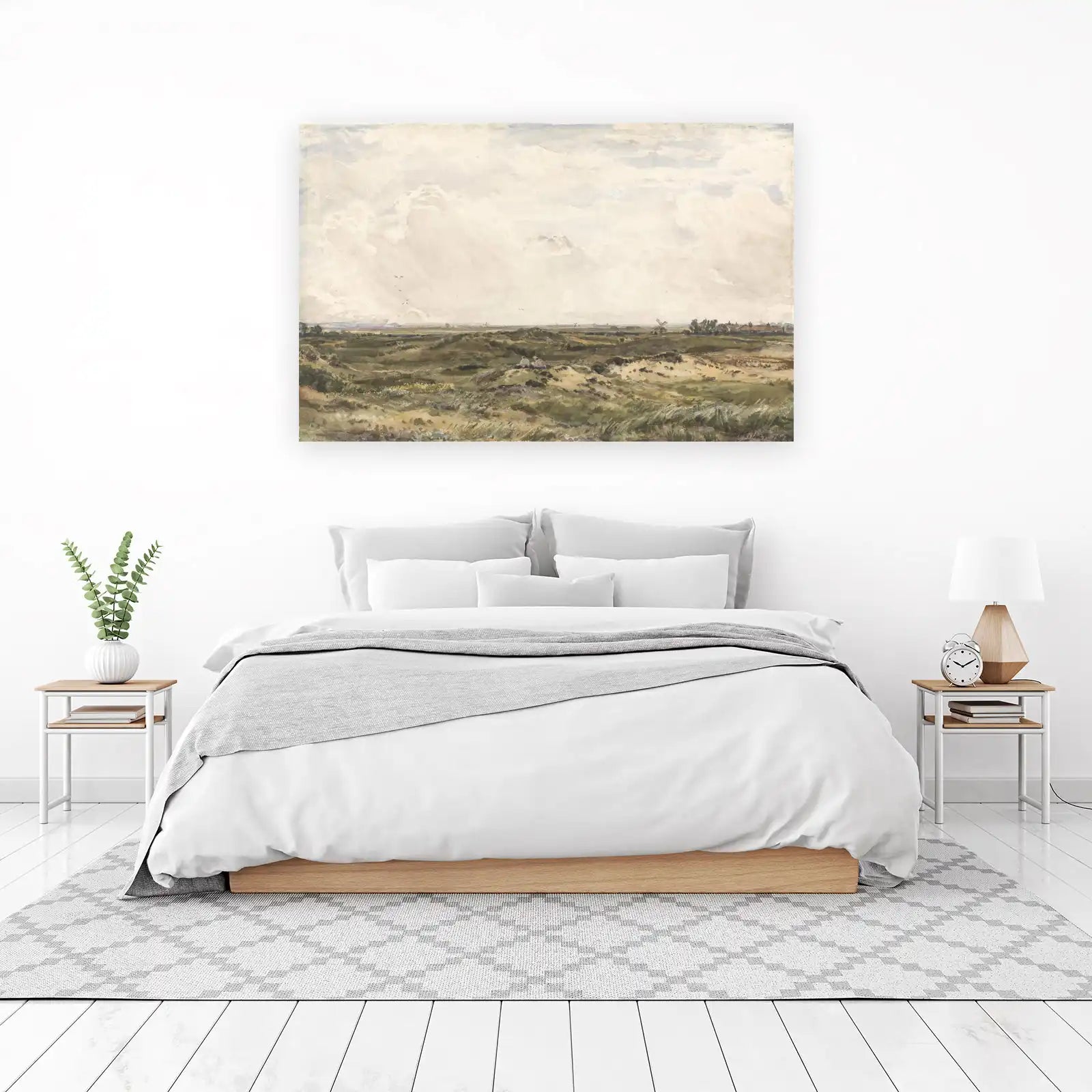 Serene Dutch Landscape Windmills Wall Art
