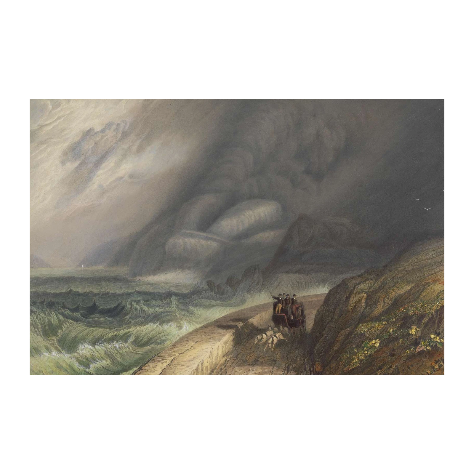 Dramatic Coastal Storm Carriage Ride Wall Art
