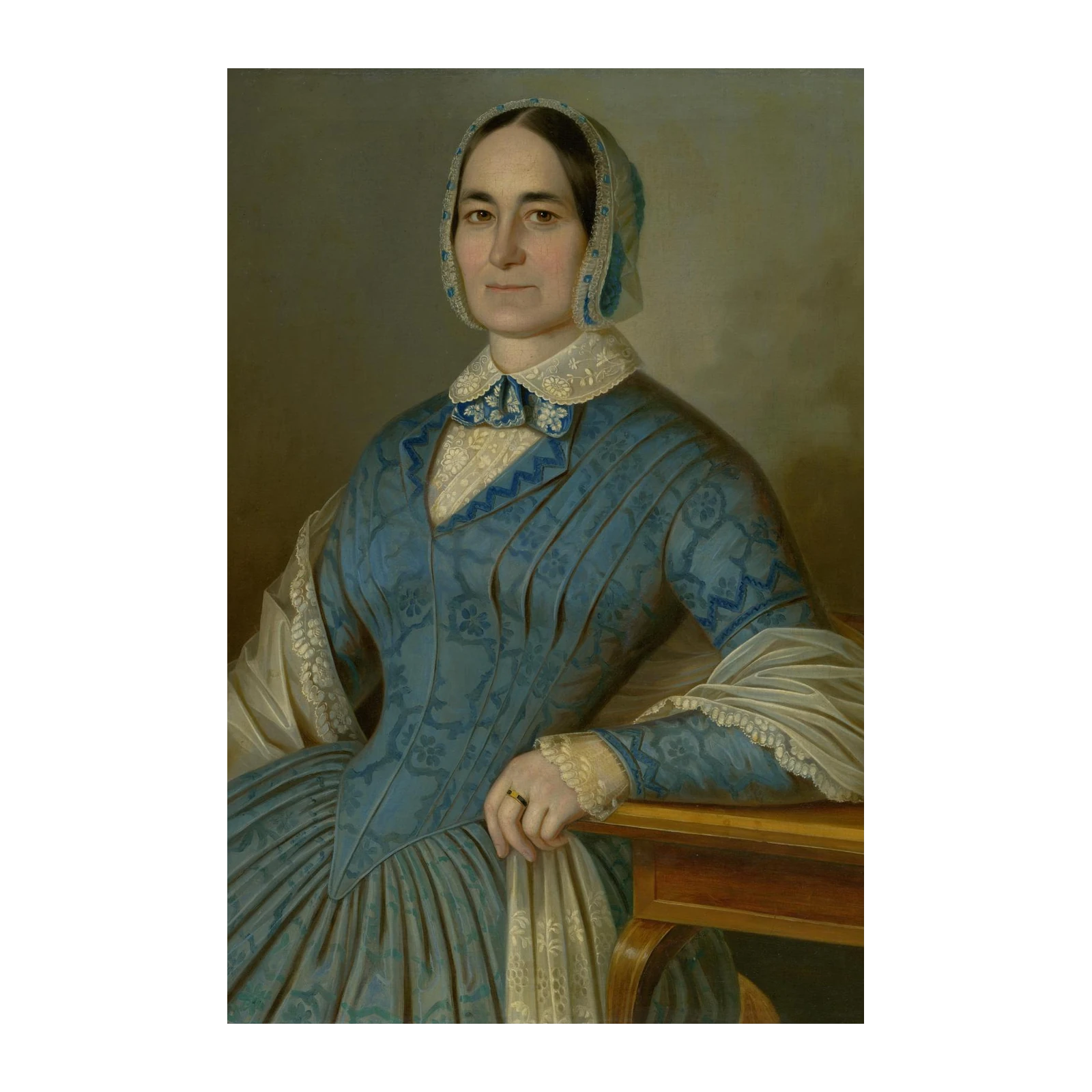 Elegant Blue Victorian Woman Portrait Wall Art