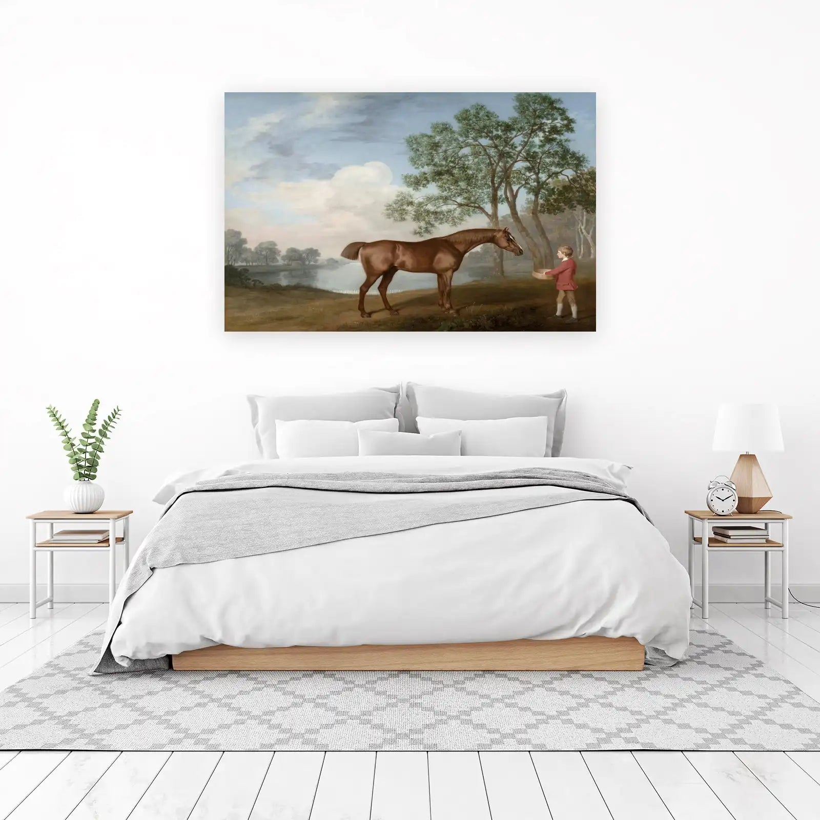 Noble Equine Serenity: Horse & Boy Wall Art