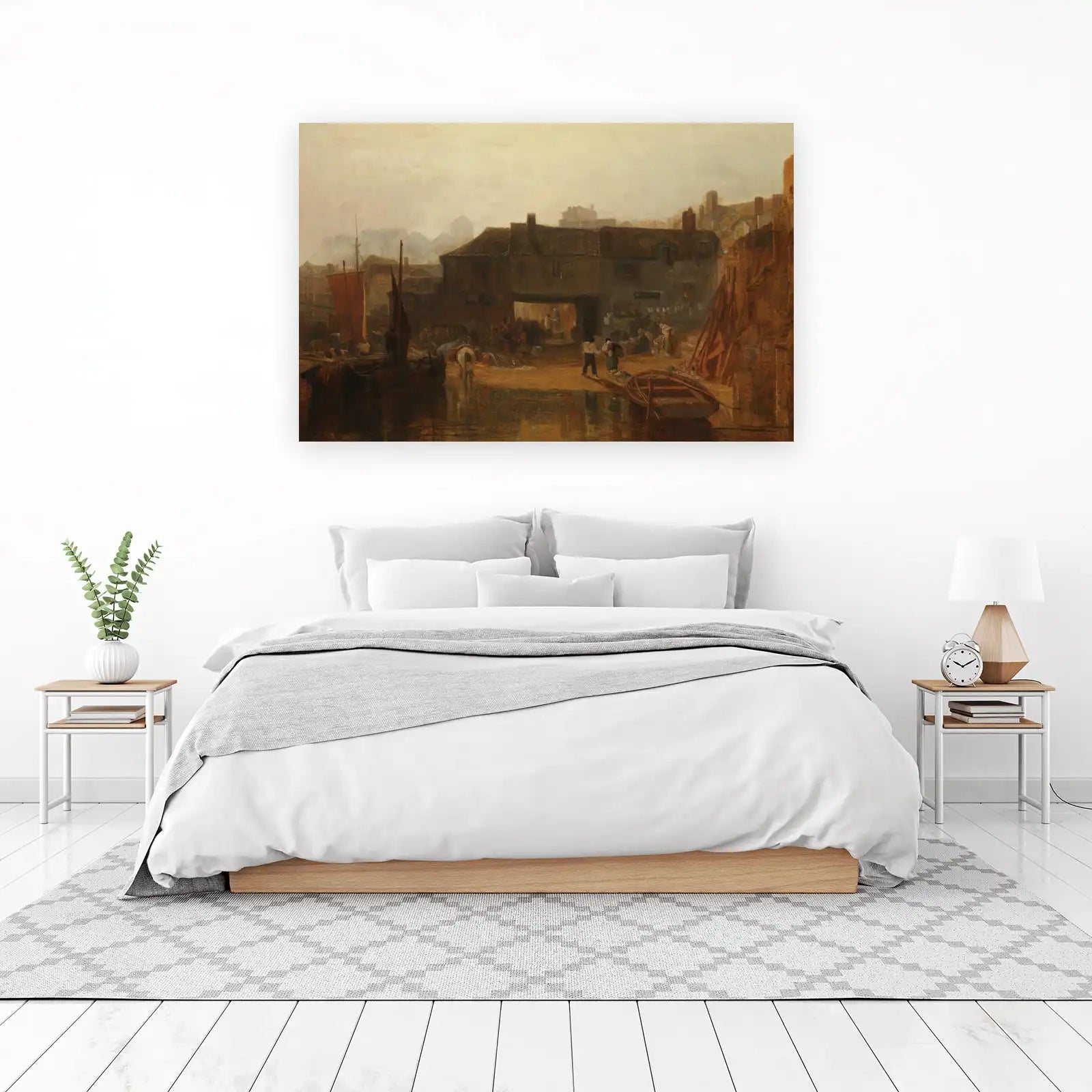 Vintage Harbour Scene Nautical Wall Art