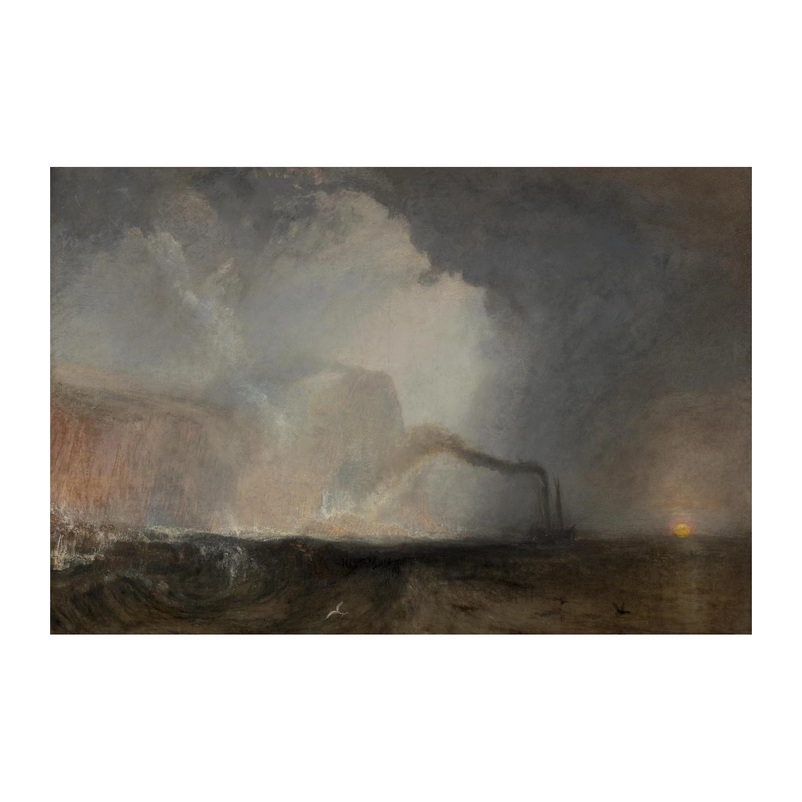 Dramatic Sea Storm Steamboat Wall Art