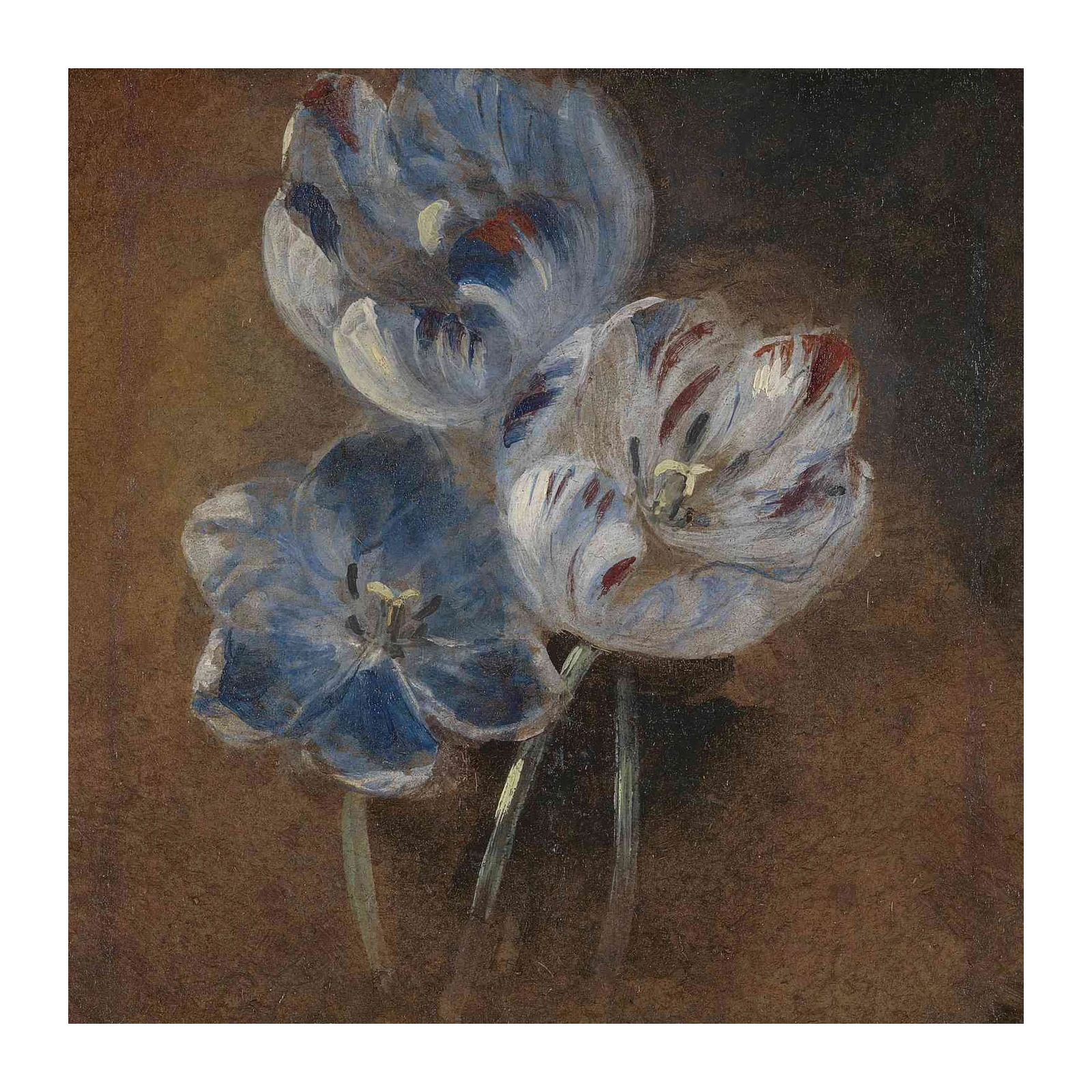 Artistic Blue Tulips Still Life Wall Art