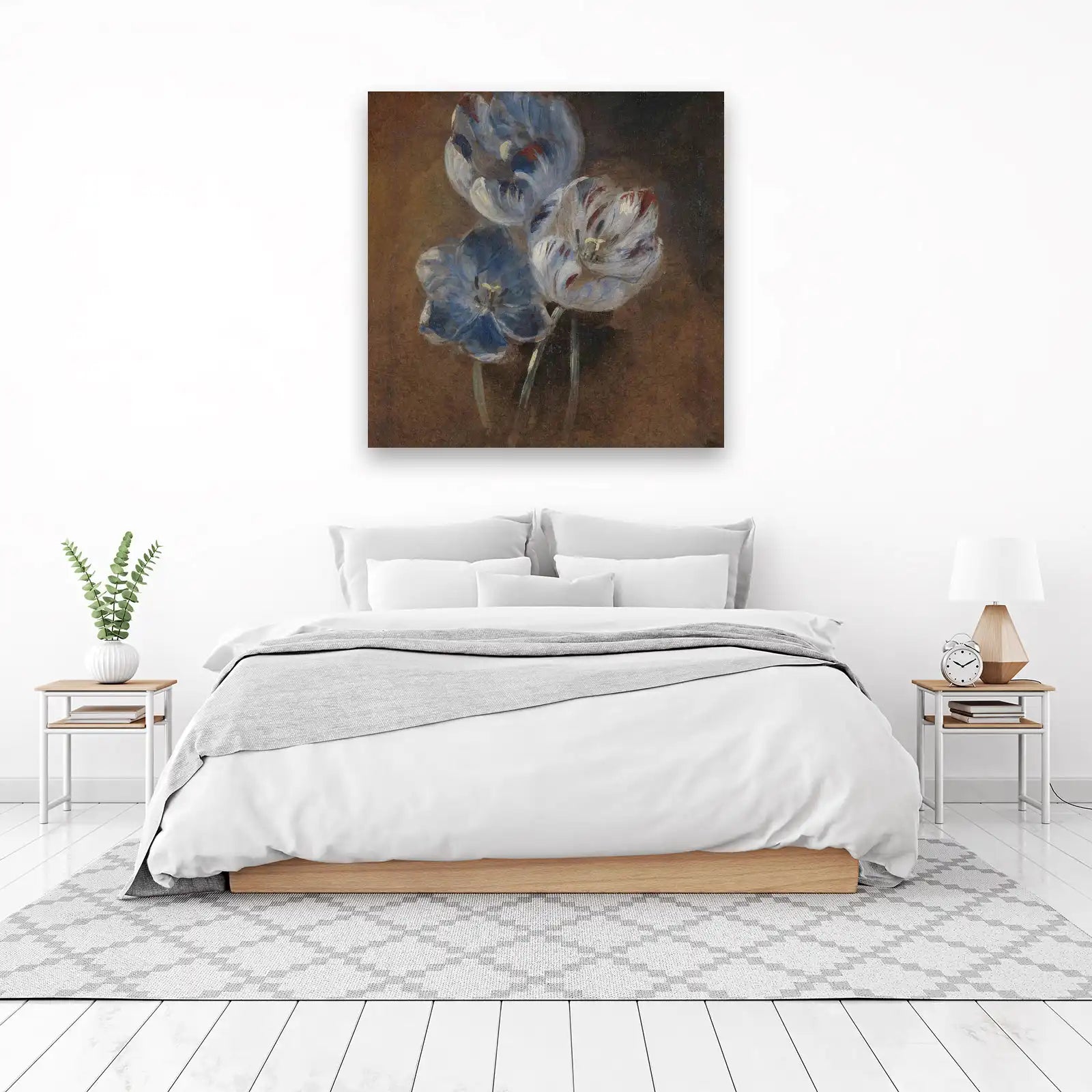 Artistic Blue Tulips Still Life Wall Art