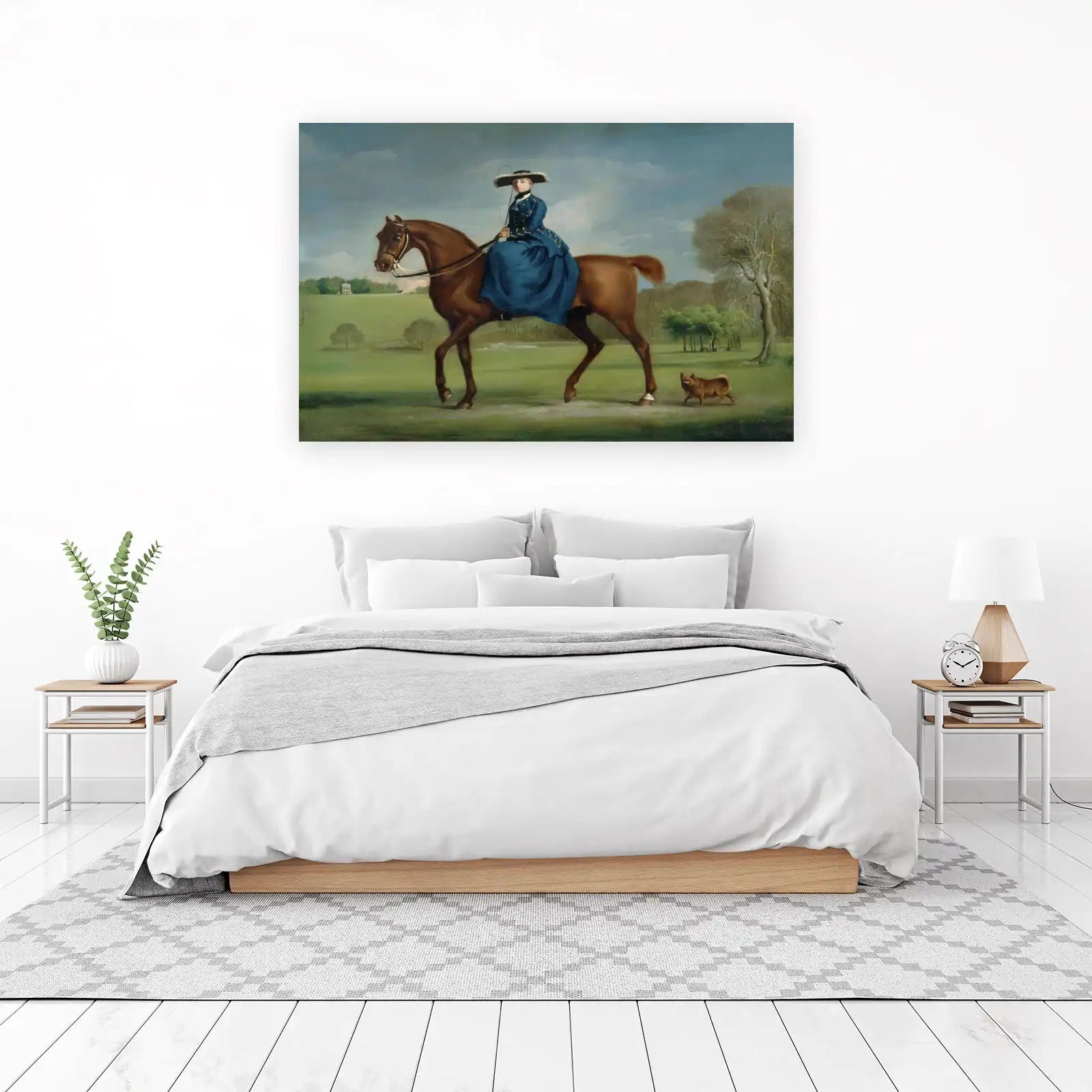 Elegant Lady on Horseback Landscape Wall Art