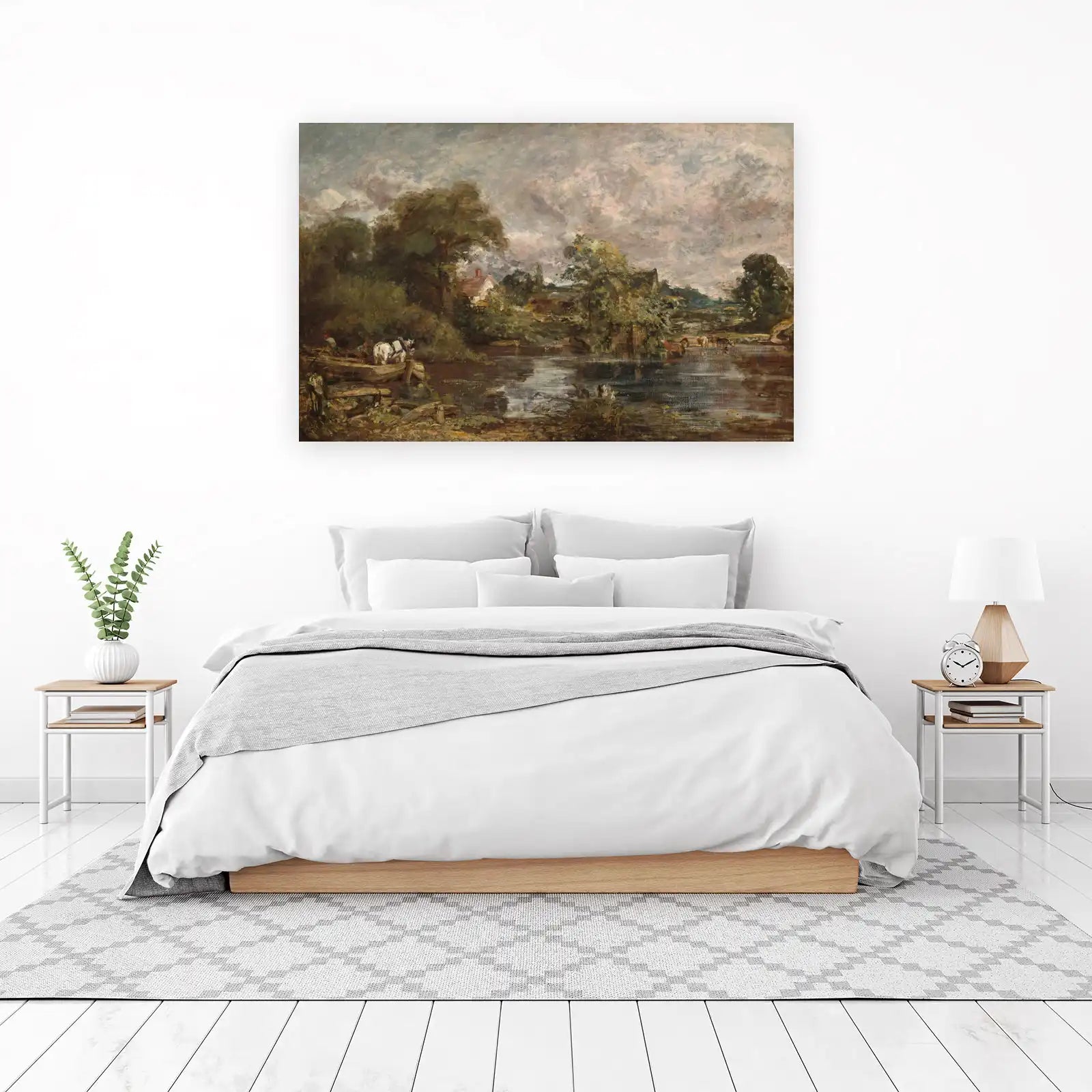 English Countryside Canal Horses Wall Art