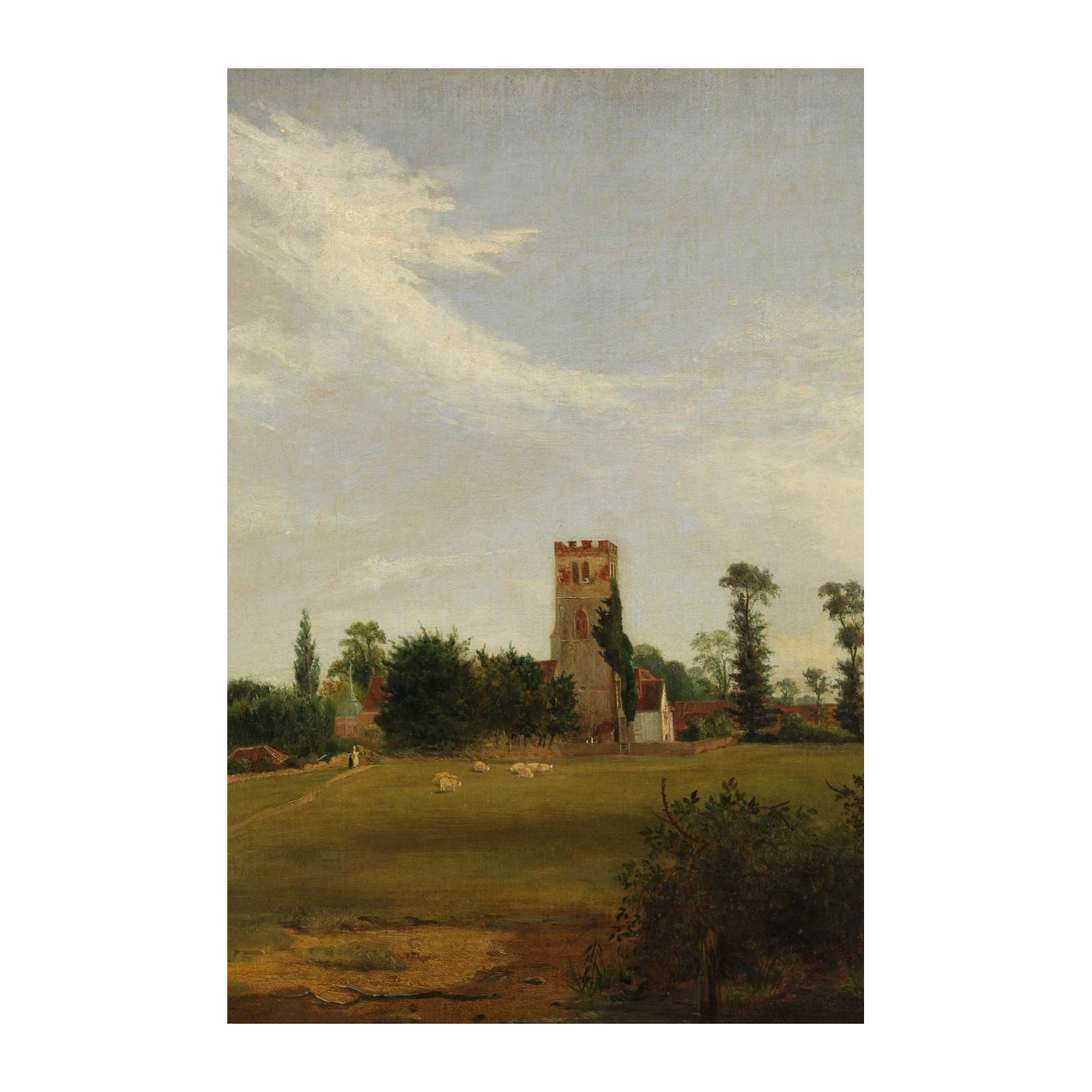 Pastoral Village Church Wall Art - Landscape Art