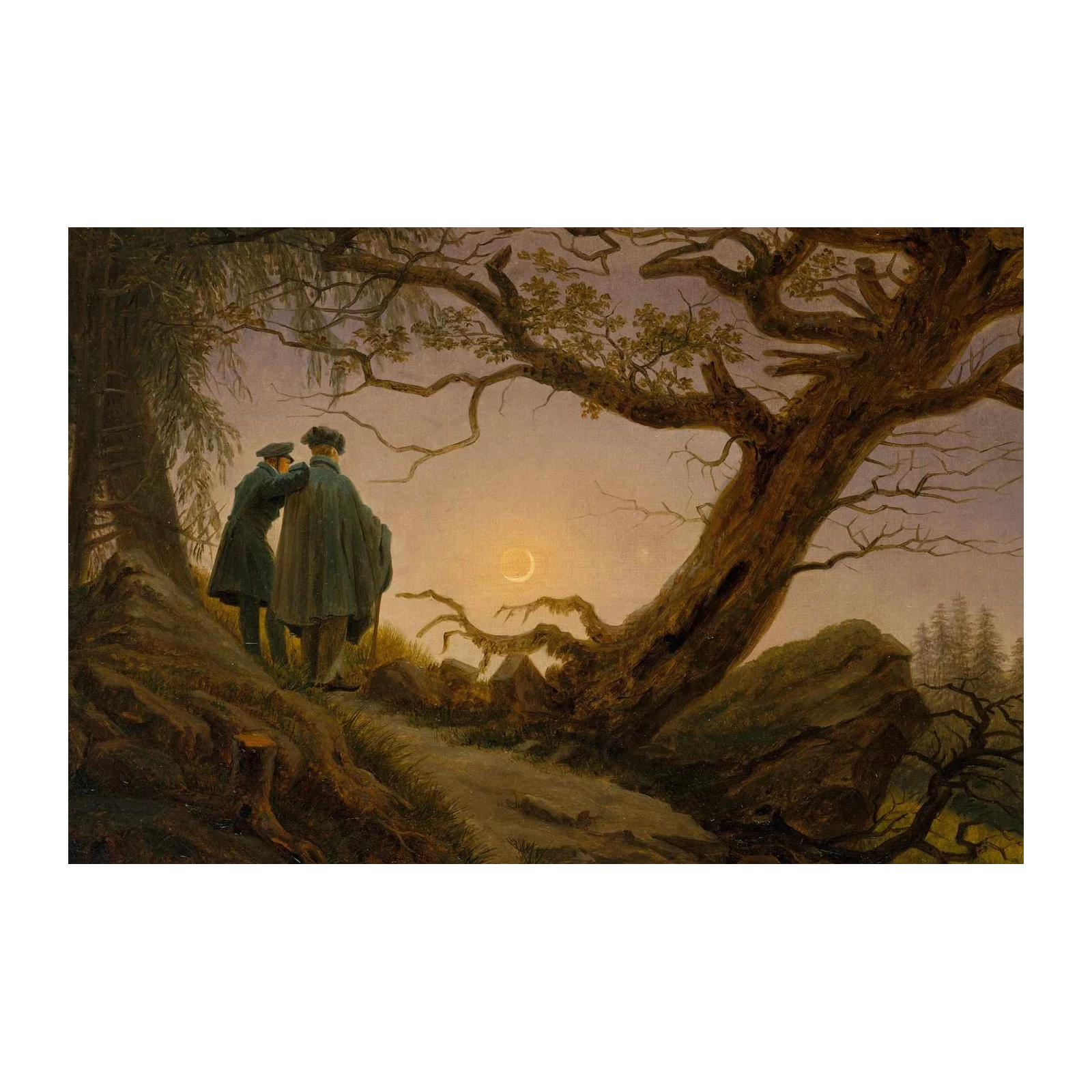 Romantic Moonlit Wanderer Wall Art