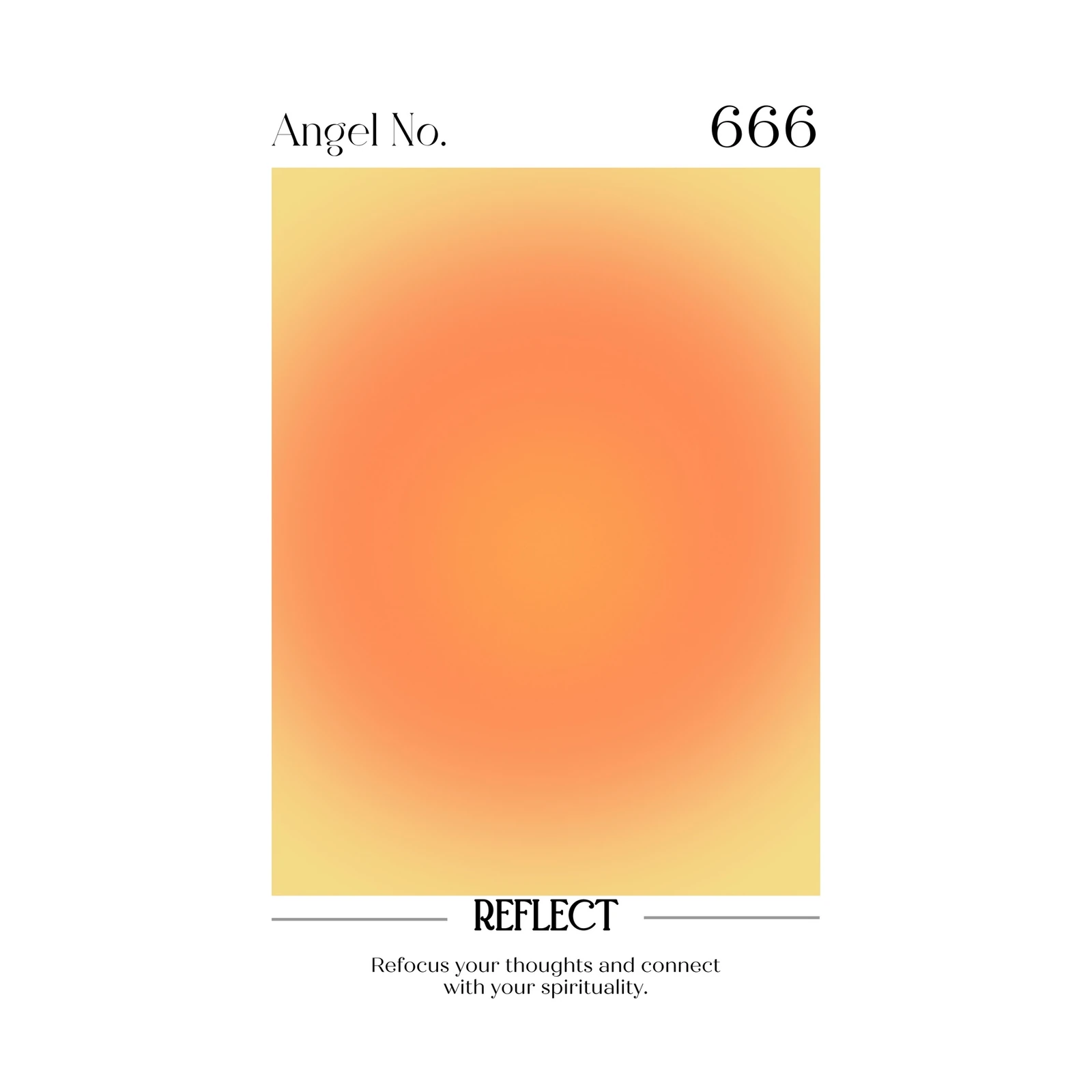 Angel Number 666 Sunset Gradient Wall Art