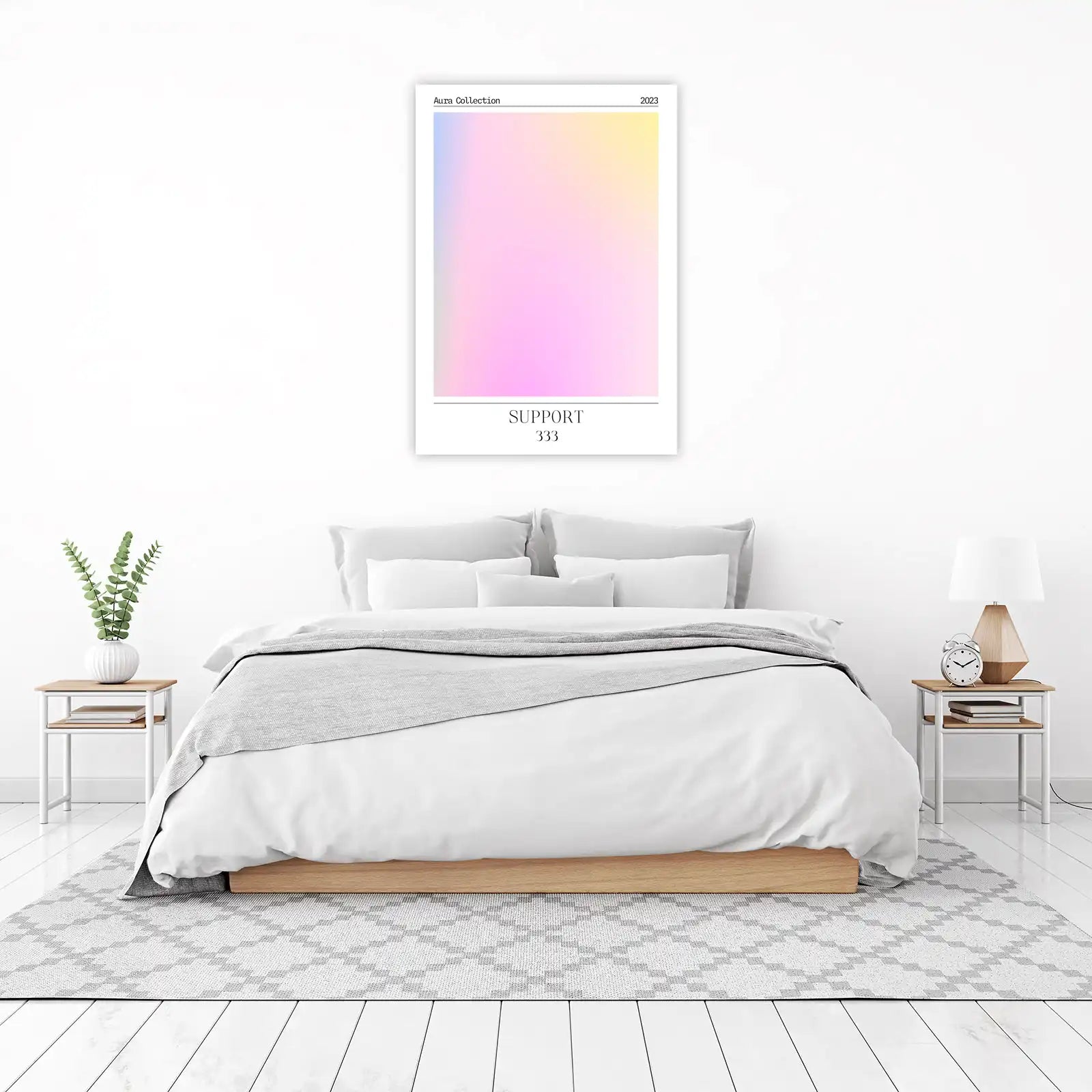 Soft Aura Gradient "Support" Wall Art