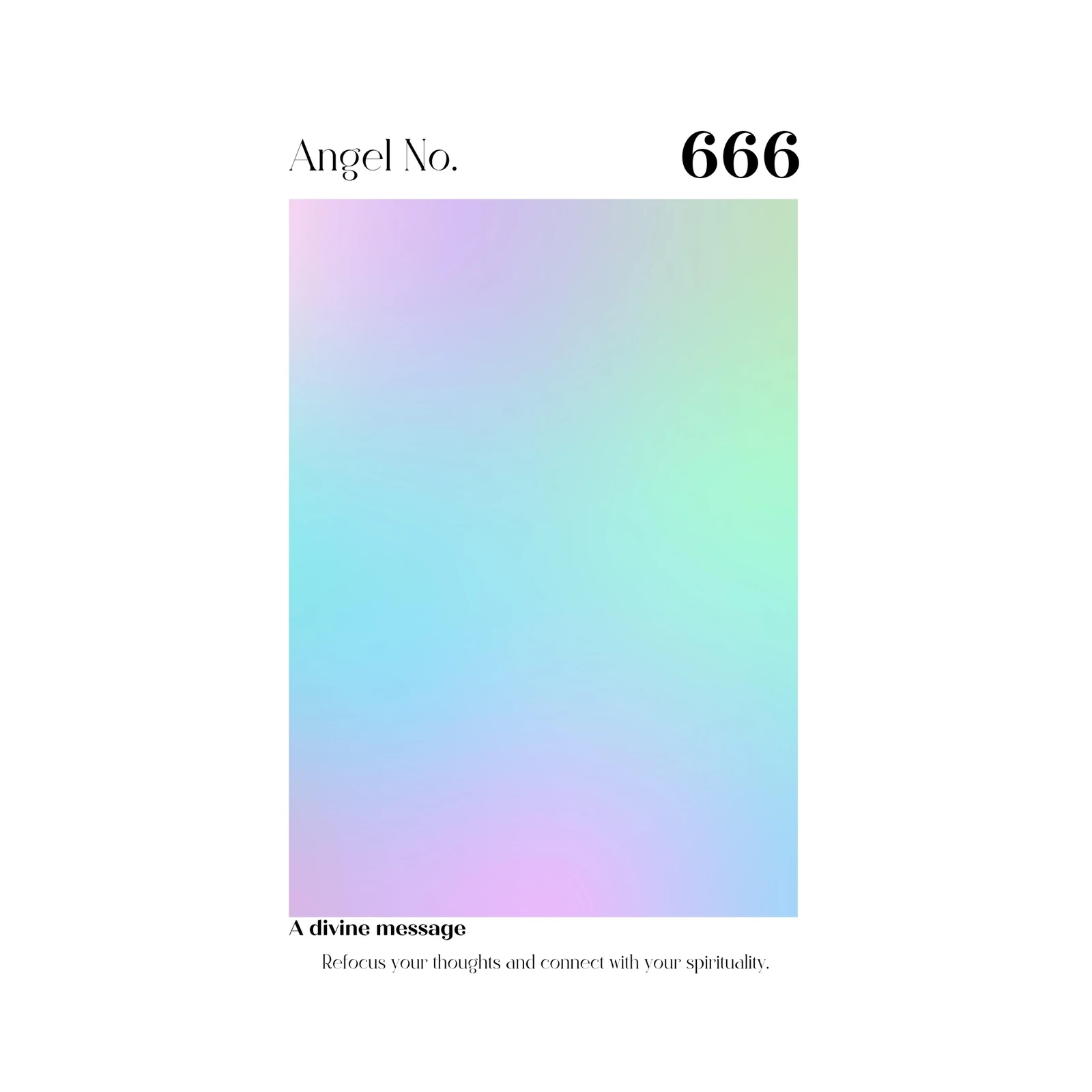 Angel Number 666 Spiritual Aura Gradient Wall Art