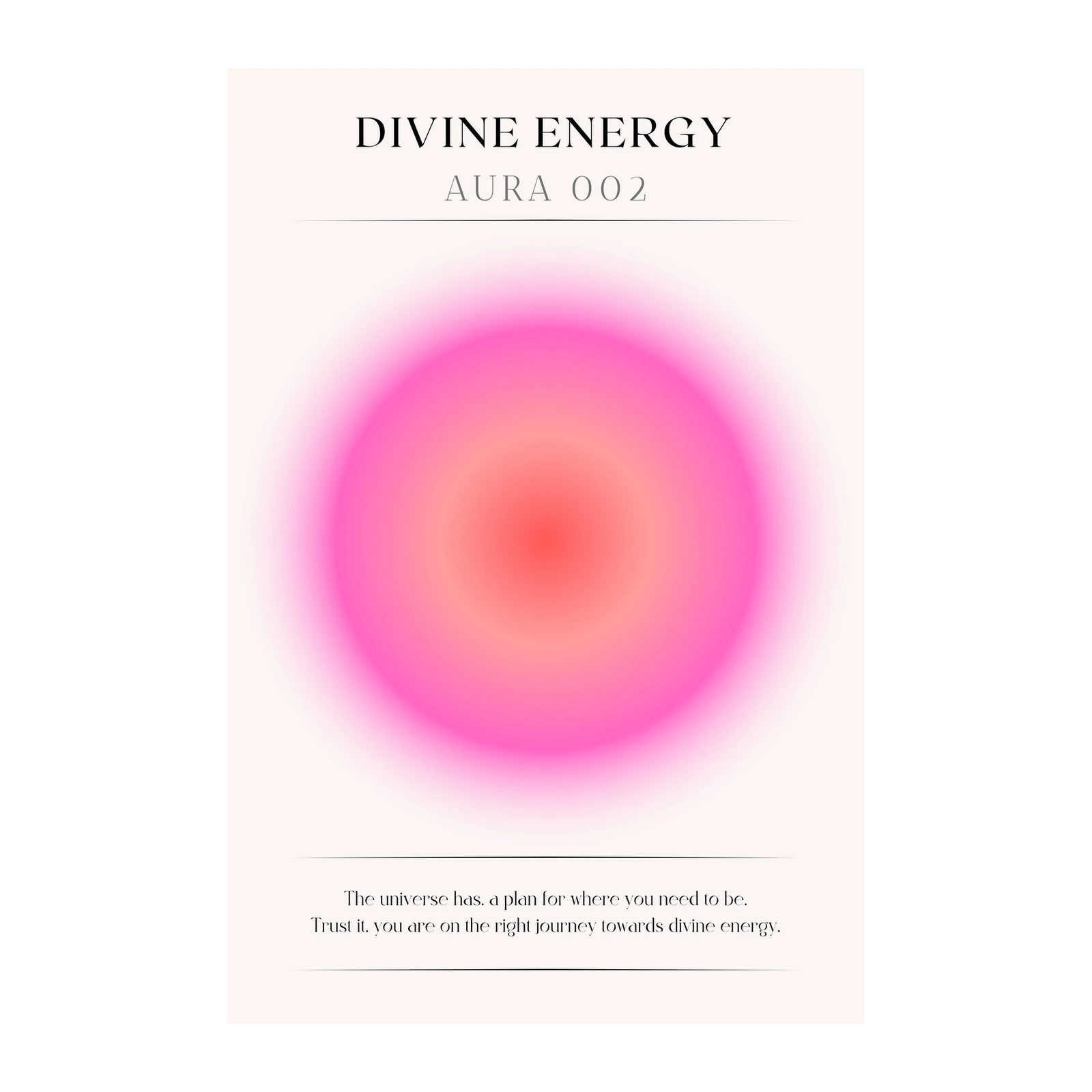Divine Energy Aura Gradient Pink Wall Art