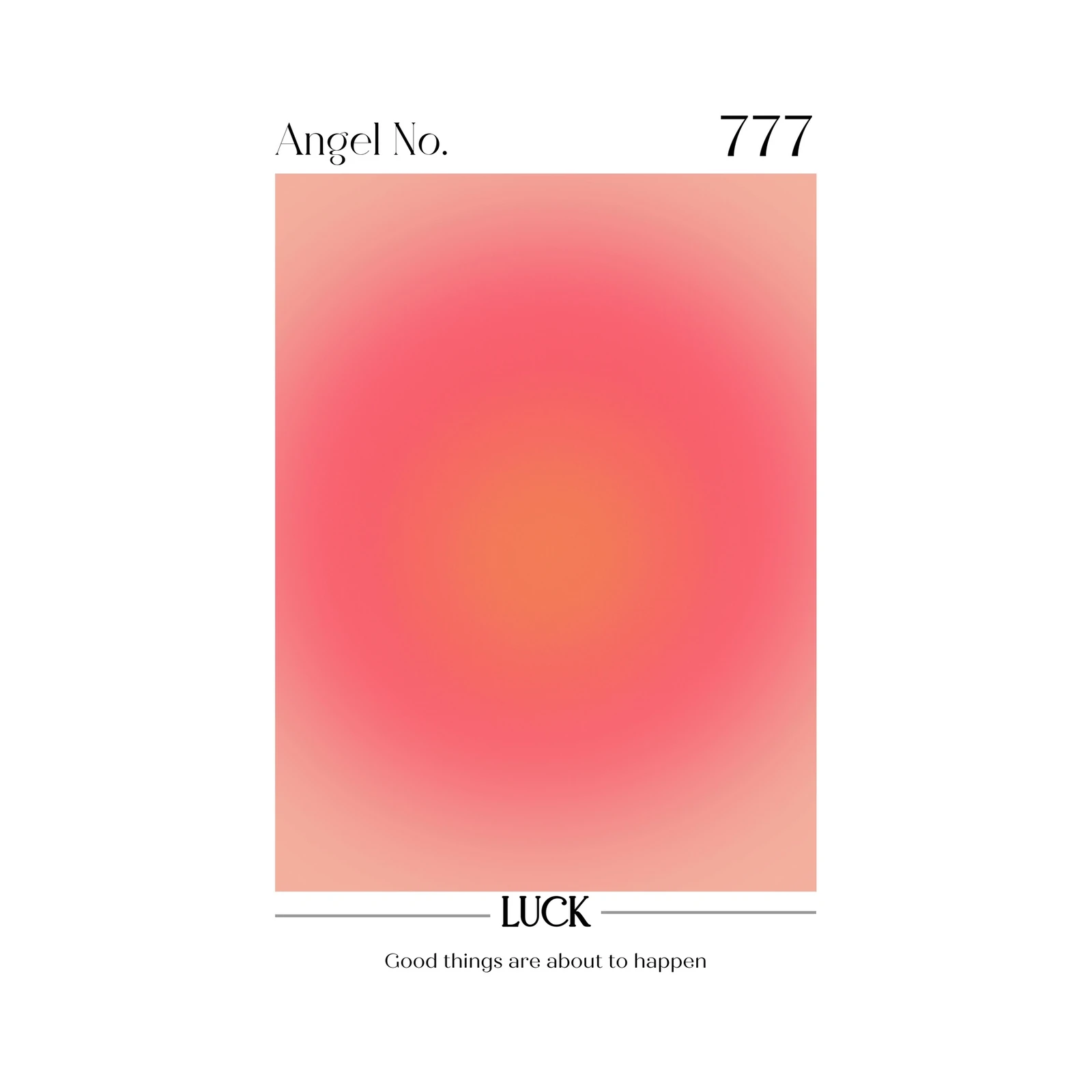 Angel Number 777 Luck Gradient Wall Art