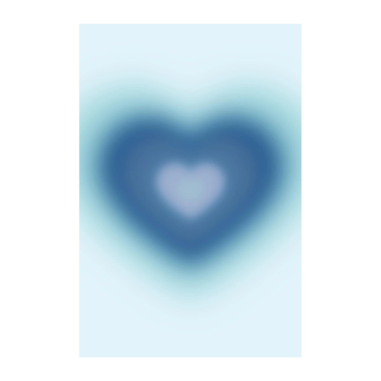 Blue Aura Heart Wall Art