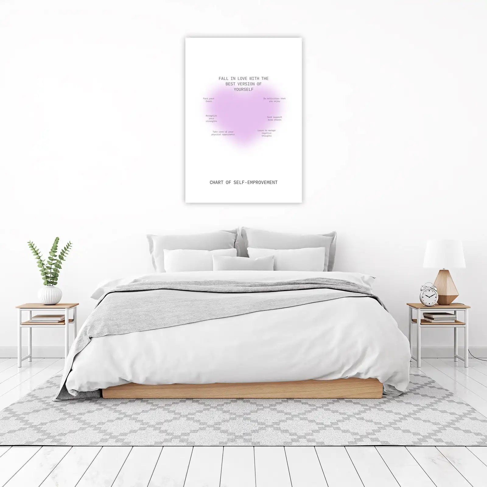 Self-Improvement Chart Wall Art for Positive Vibes