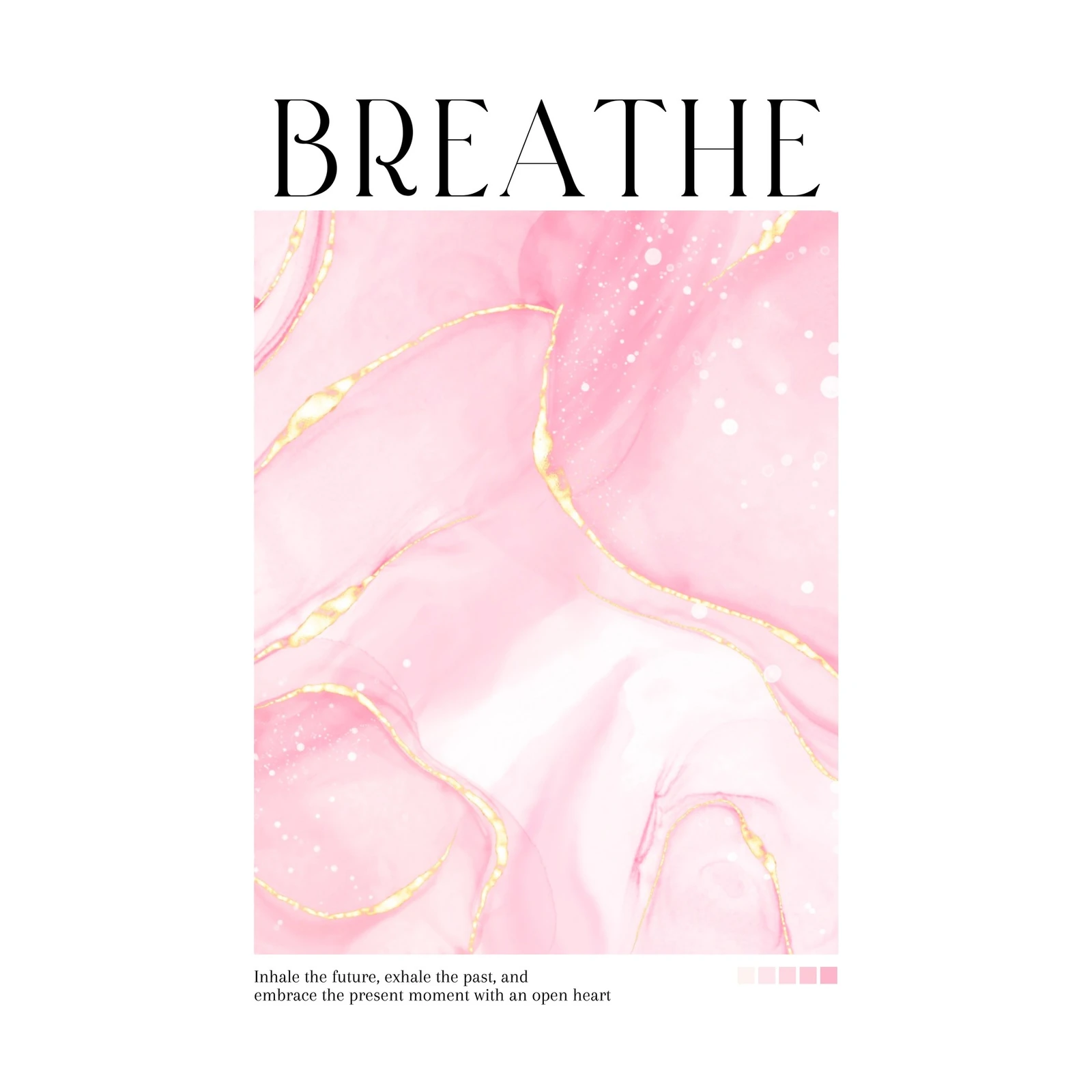 Serene Pink Marble "Breathe" Wall Art