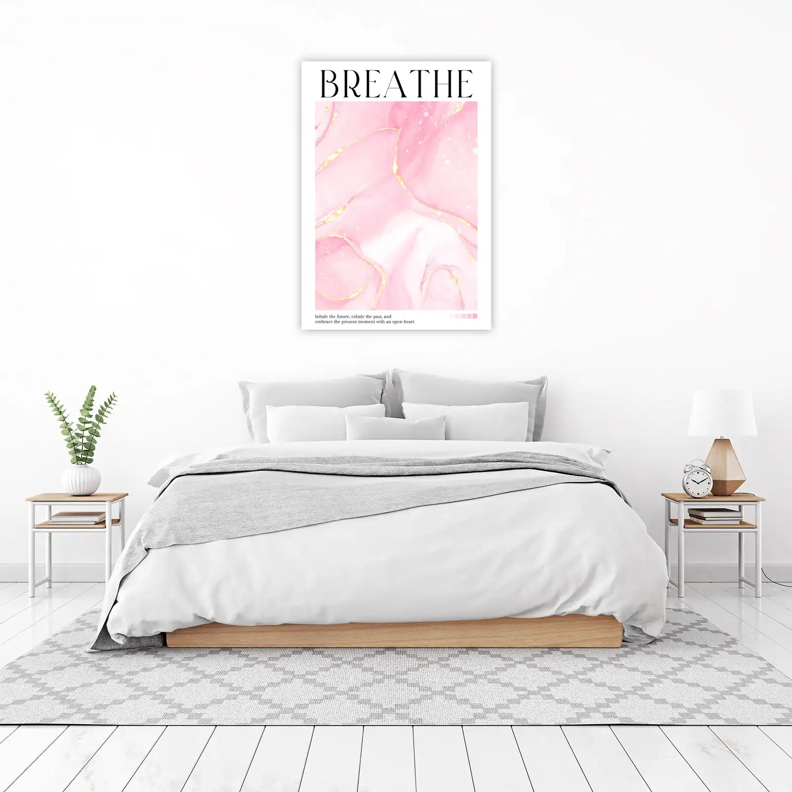 Serene Pink Marble "Breathe" Wall Art