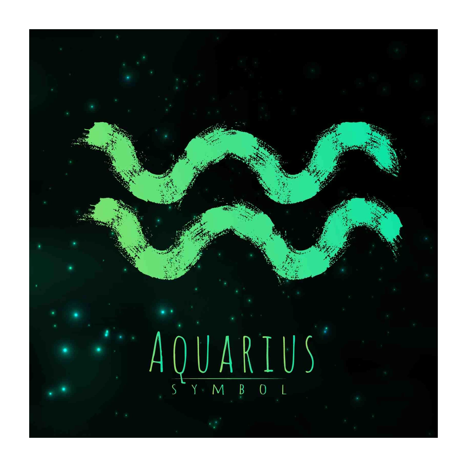 Aquarius Zodiac Brushstroke Wall Art