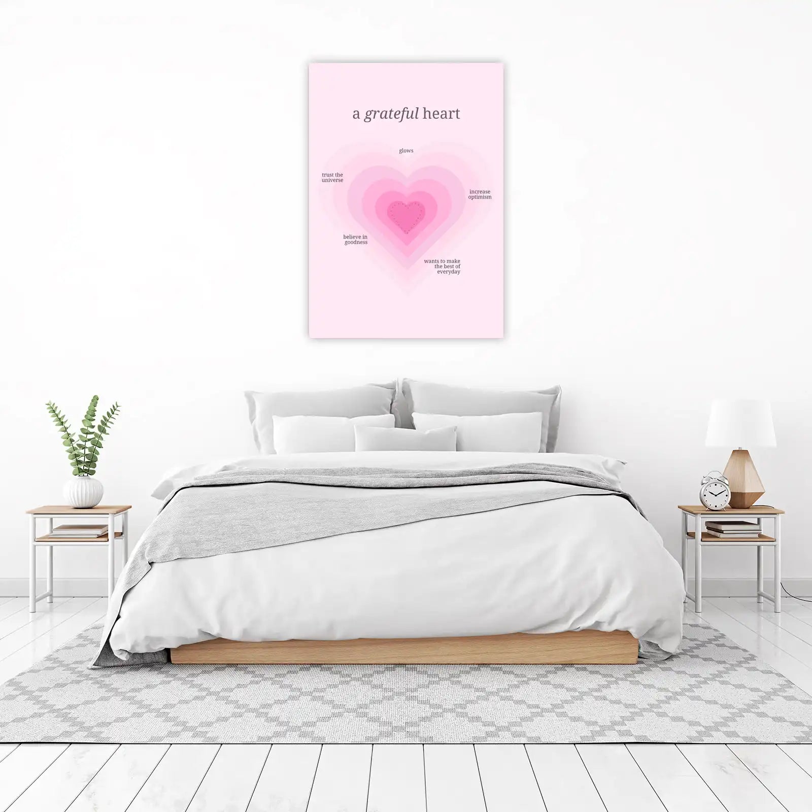 Grateful Heart Positivity Art Wall Art