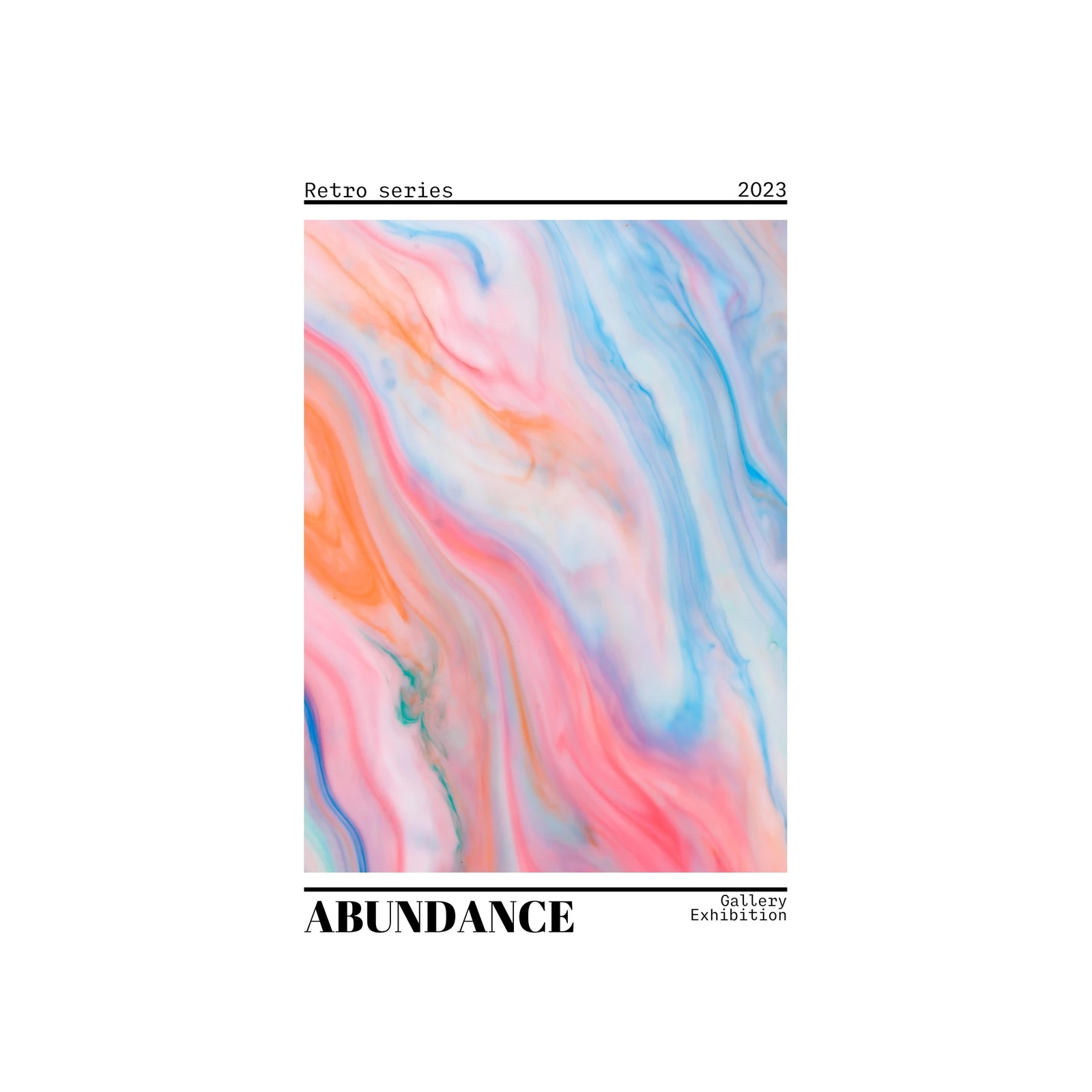 Retro Abundance Fluid Art Wall Art