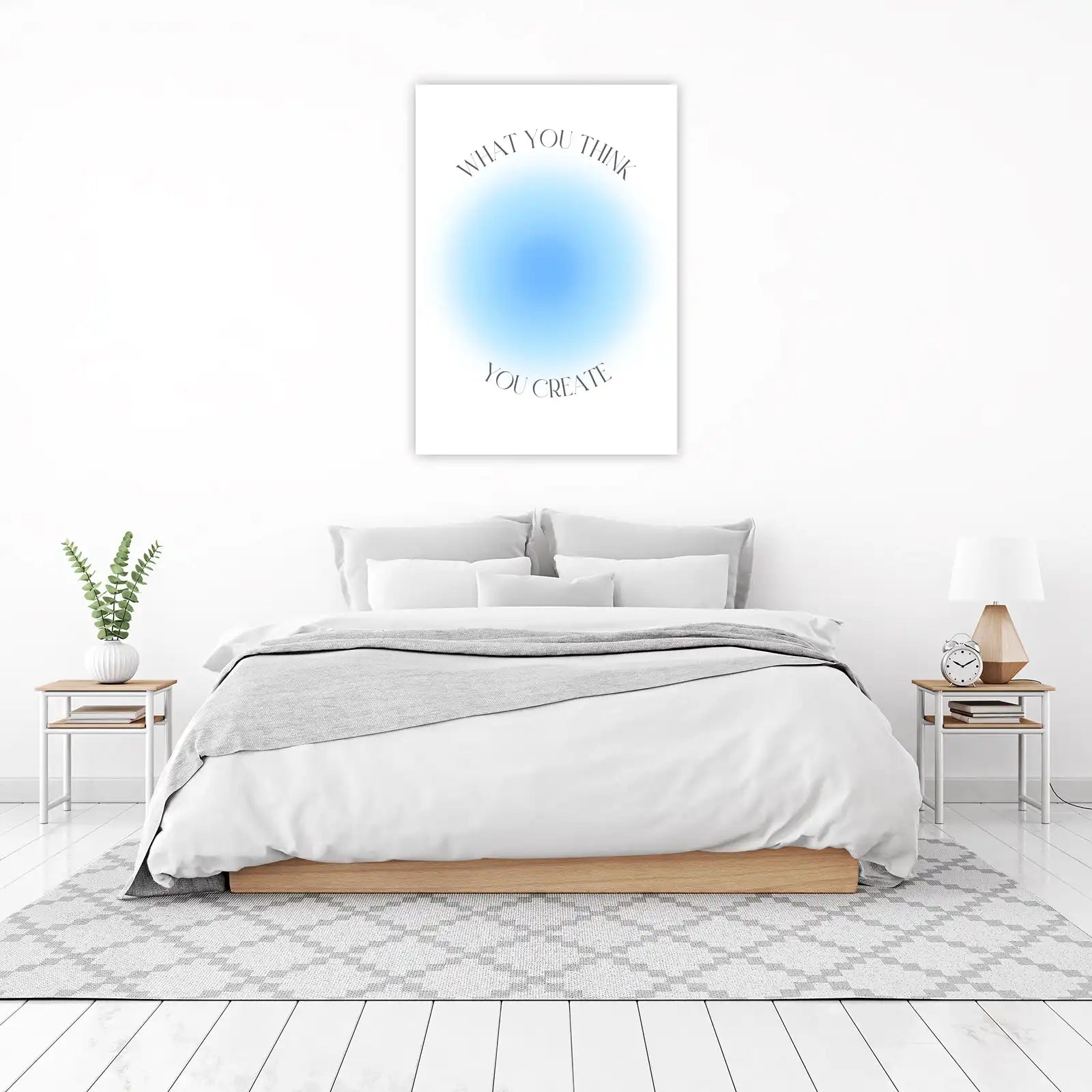 Inspirational Aura Quote "What You Think You Create" Wall Art
