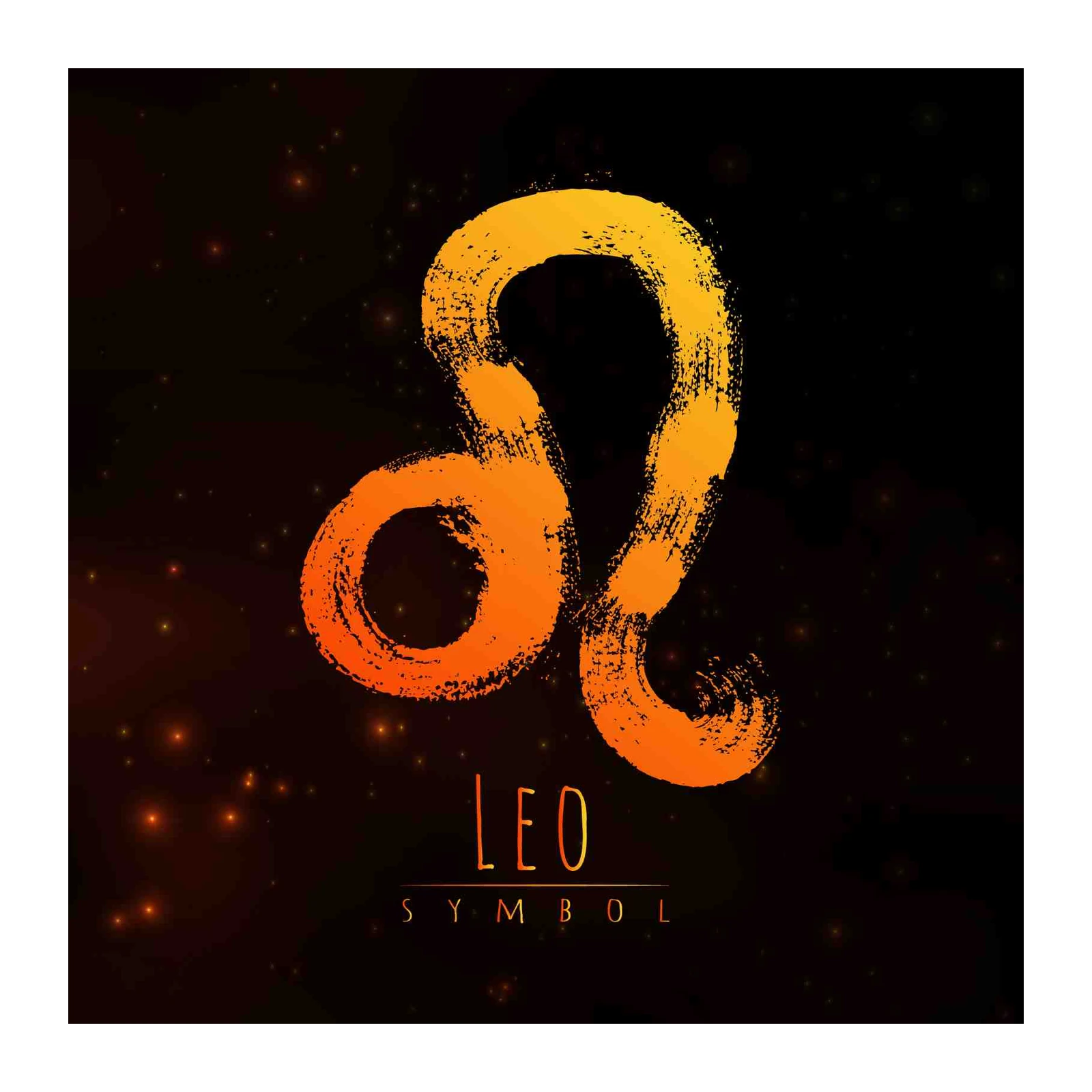 Vibrant Leo Symbol Zodiac Brushstroke Wall Art