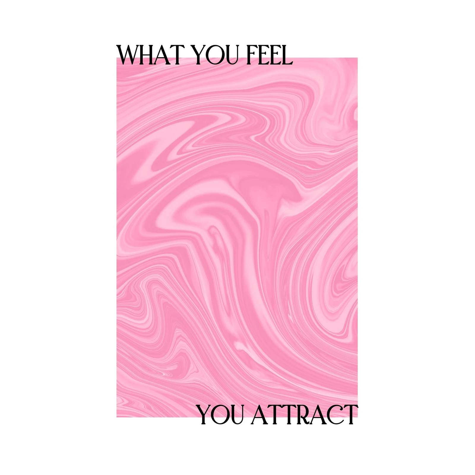 Positive Vibes Pink Marble "What You Feel" Wall Art