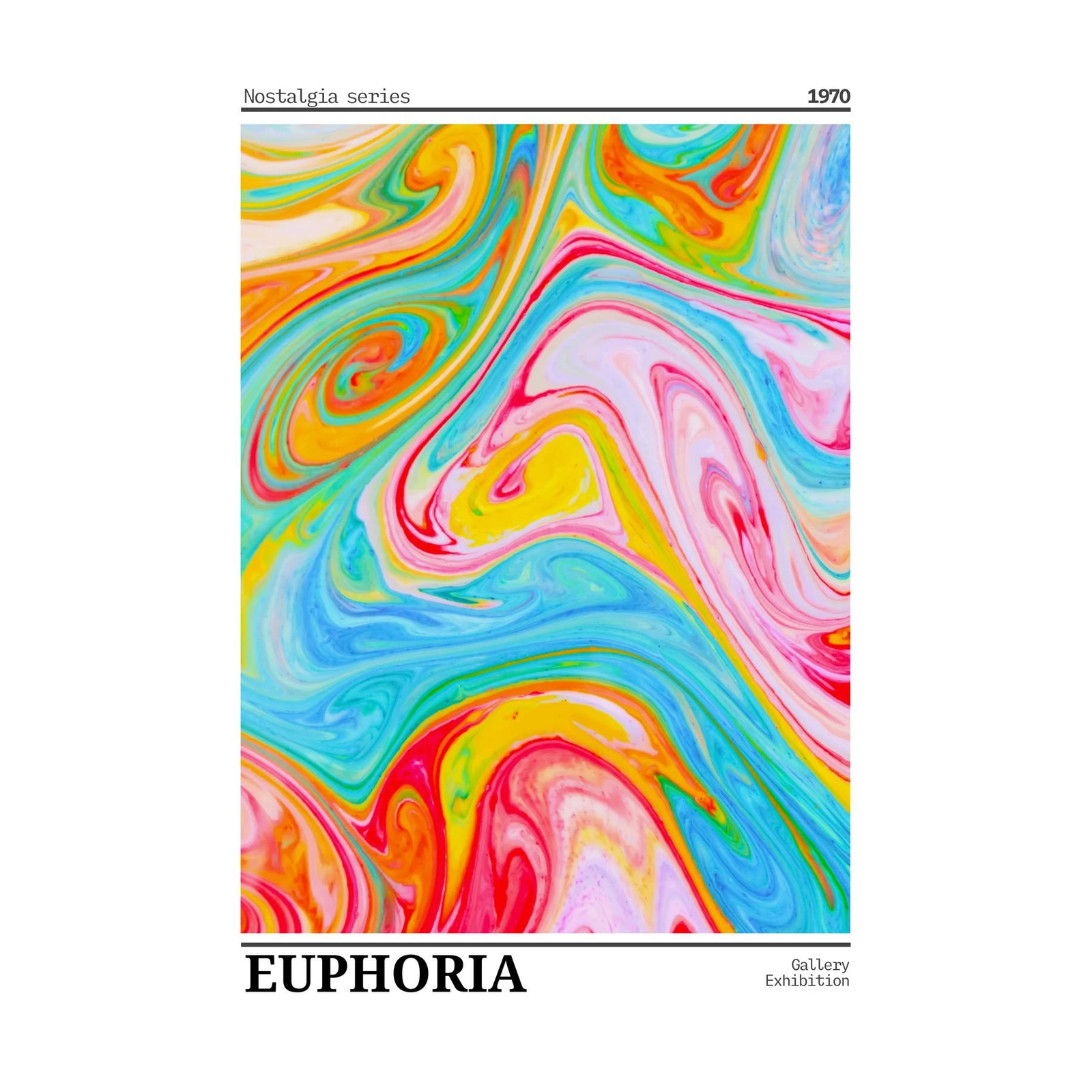 Vibrant "Euphoria" Abstract Swirl Wall Art