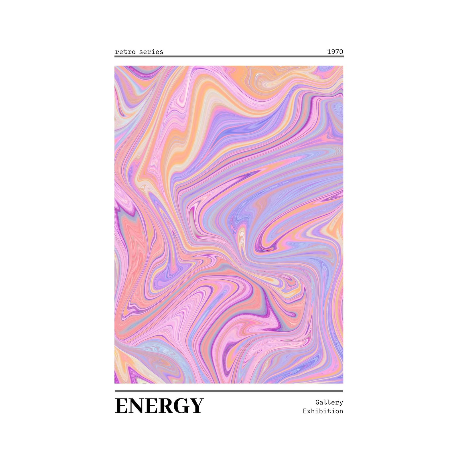 Retro 1970s Energy Swirl Wall Art