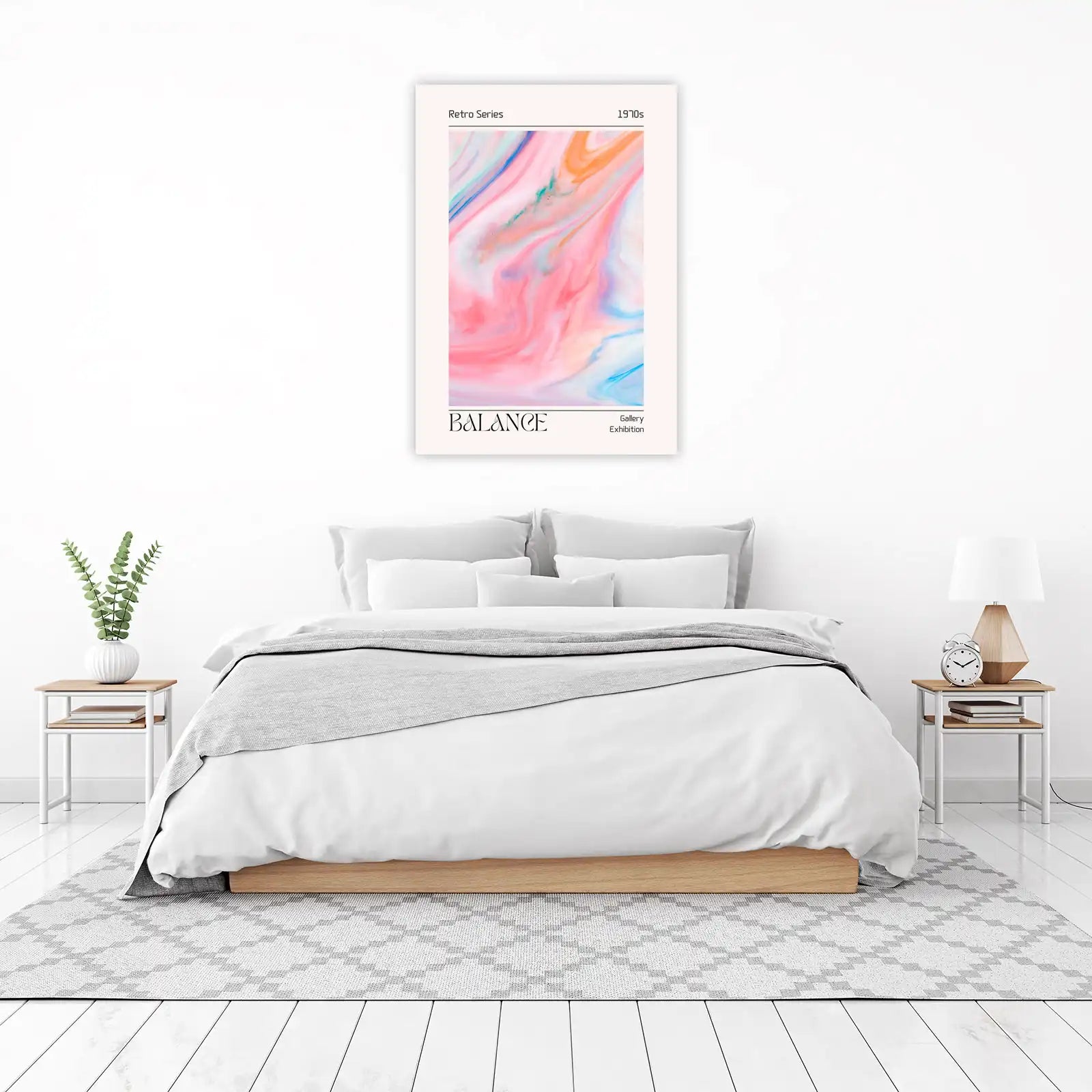 Retro 1970s Swirl Abstract Wall Art