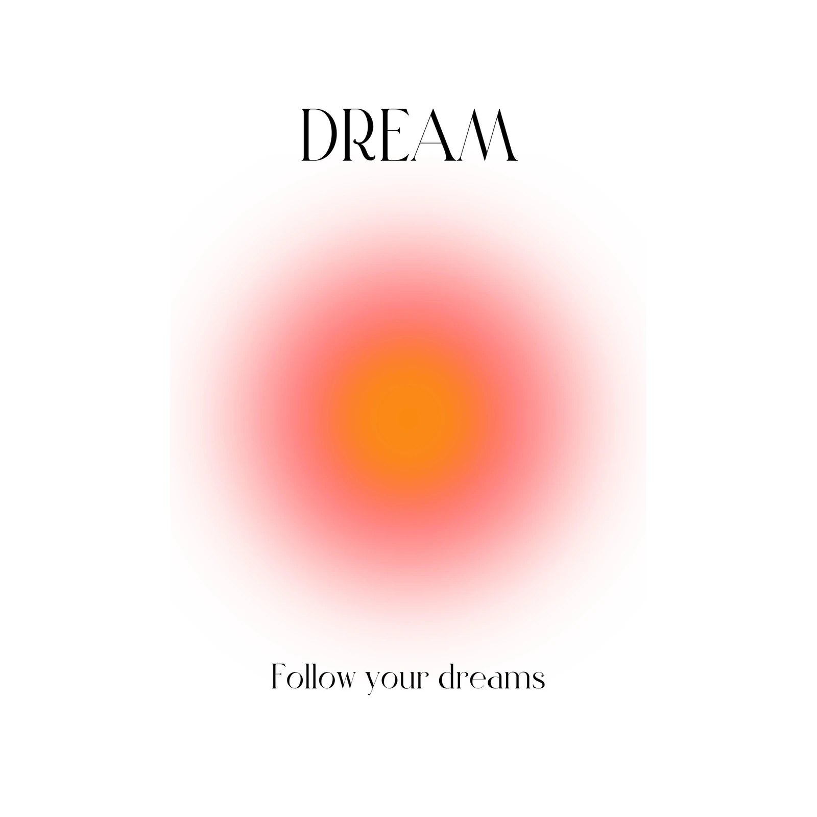Dream Aura Gradient Typography Wall Art