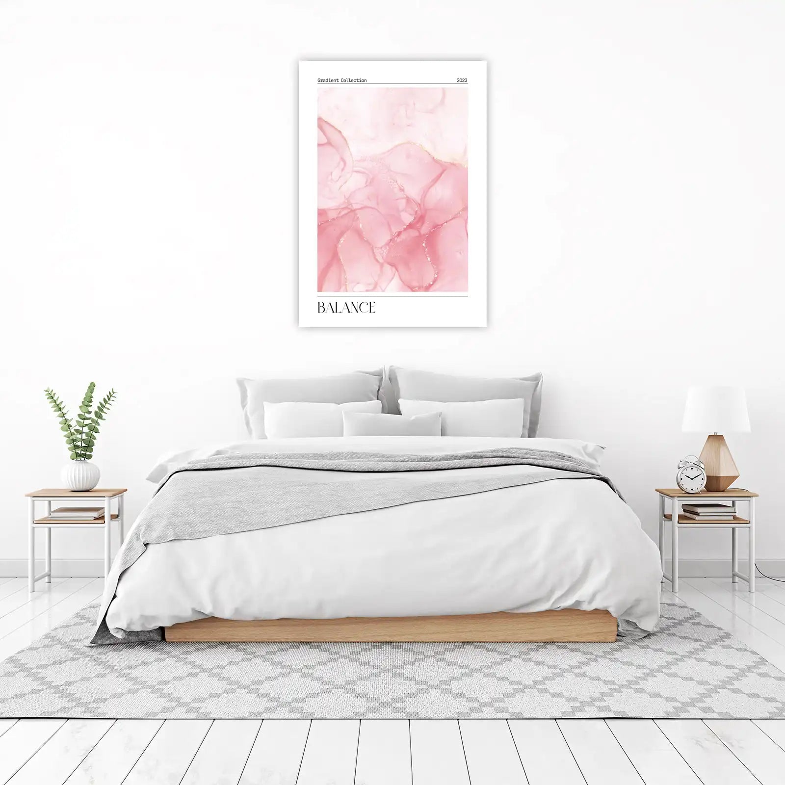 Blush Pink & Gold Abstract "Balance" Wall Art