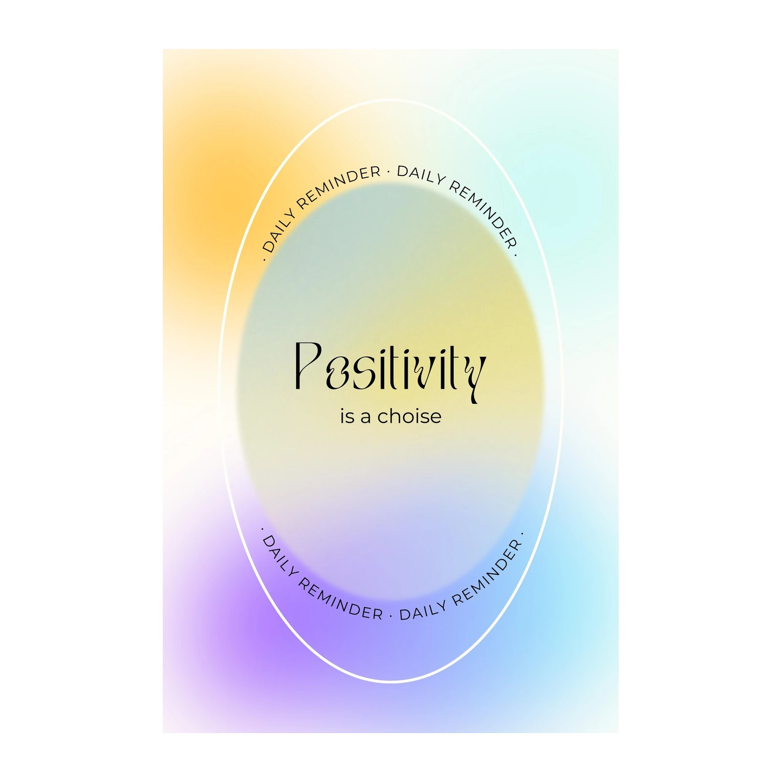 Positivity Daily Reminder Aura Wall Art