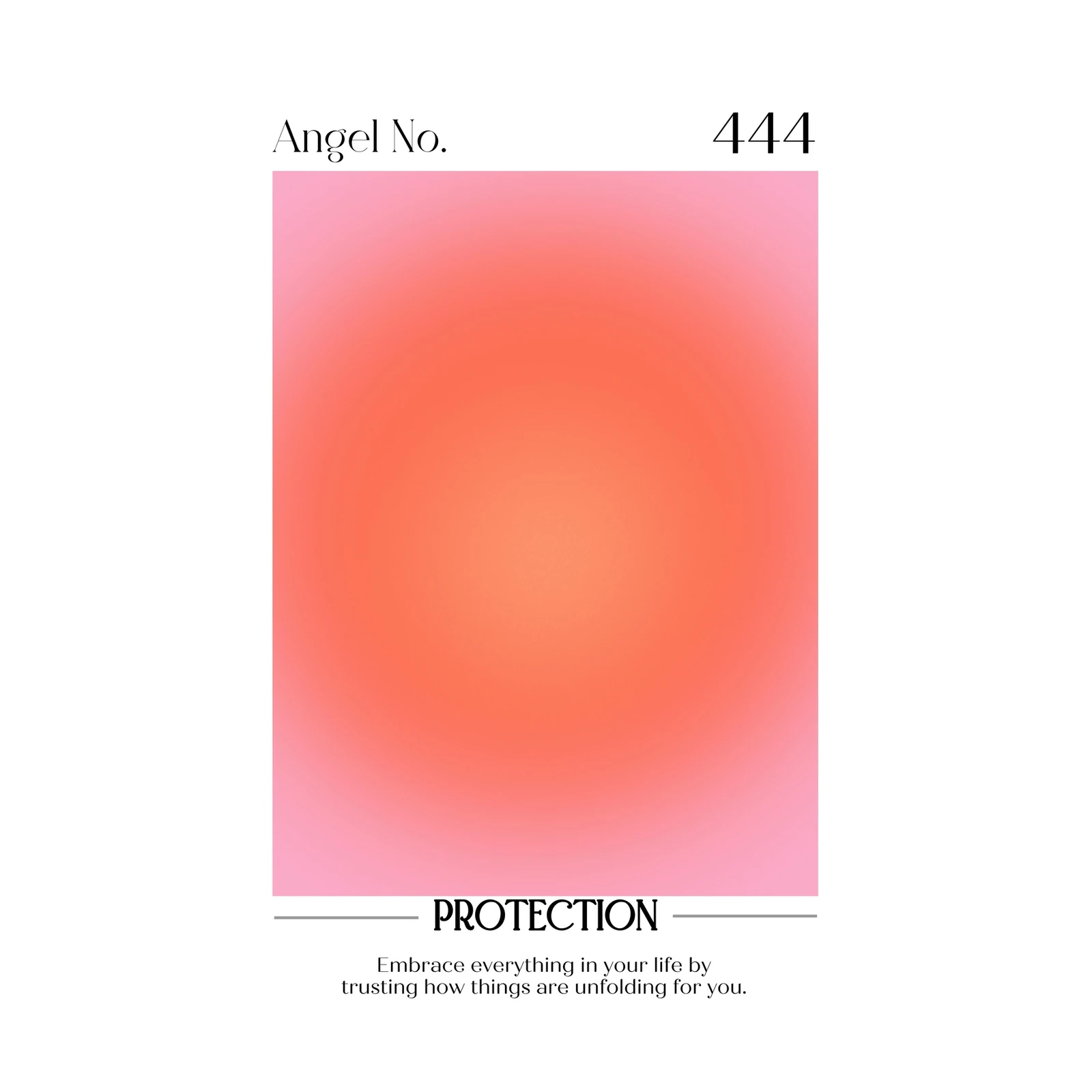 Angel 444 Protection Gradient Aura Wall Art
