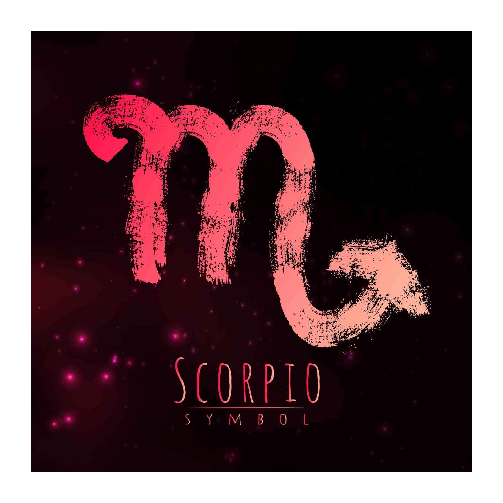 Bold Scorpio Zodiac Symbol Brush Stroke Wall Art