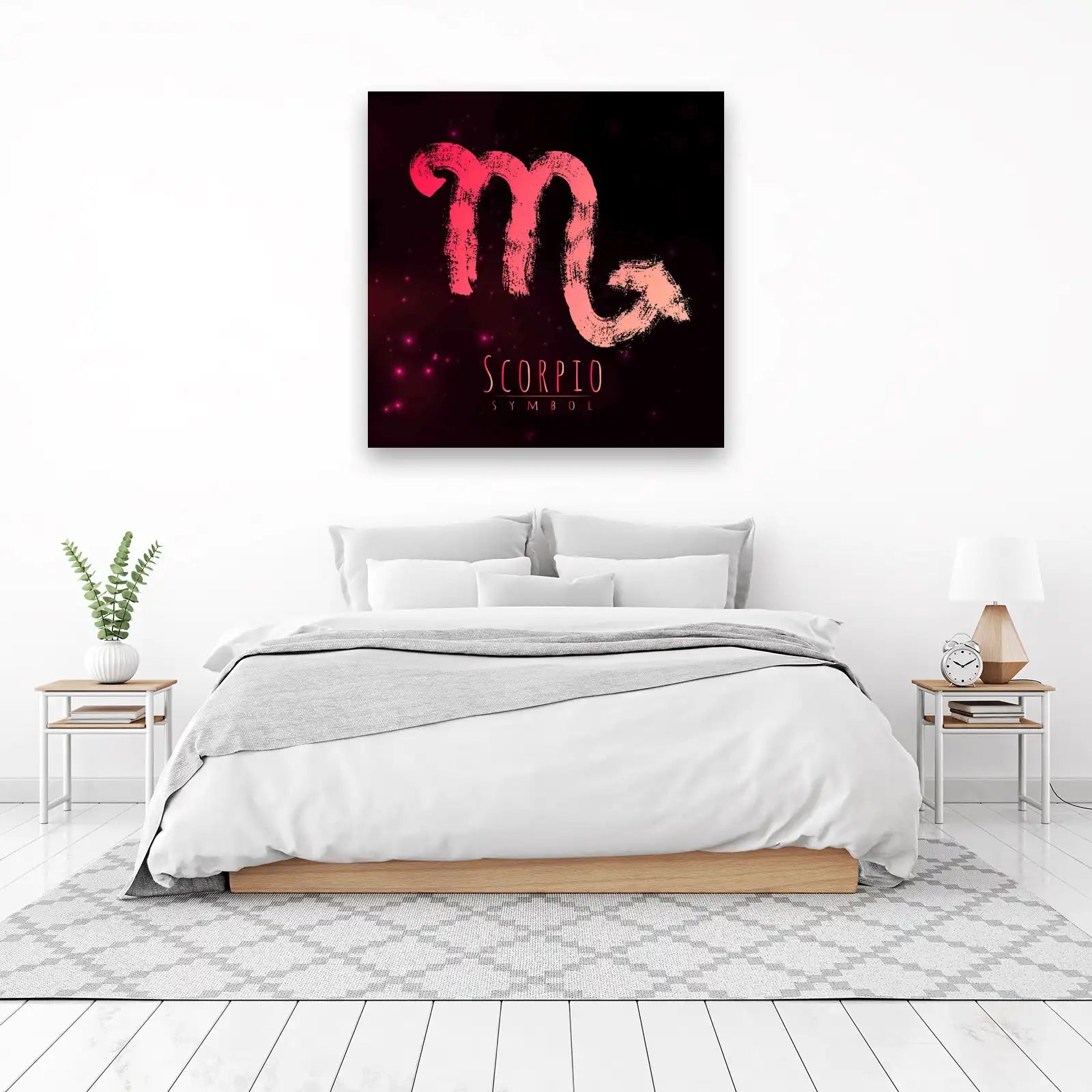 Bold Scorpio Zodiac Symbol Brush Stroke Wall Art