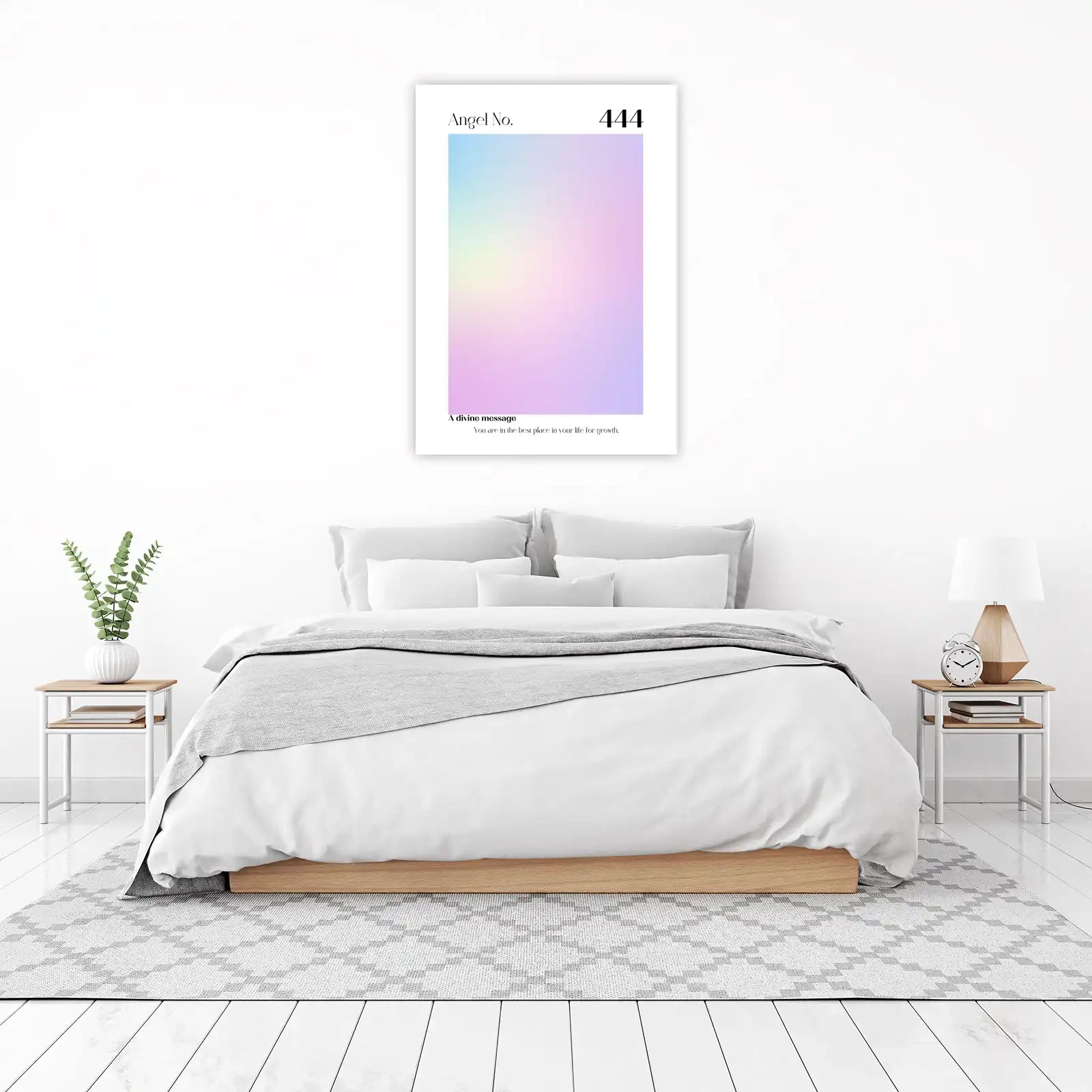 Angel Number 444 Gradient Aura Wall Art