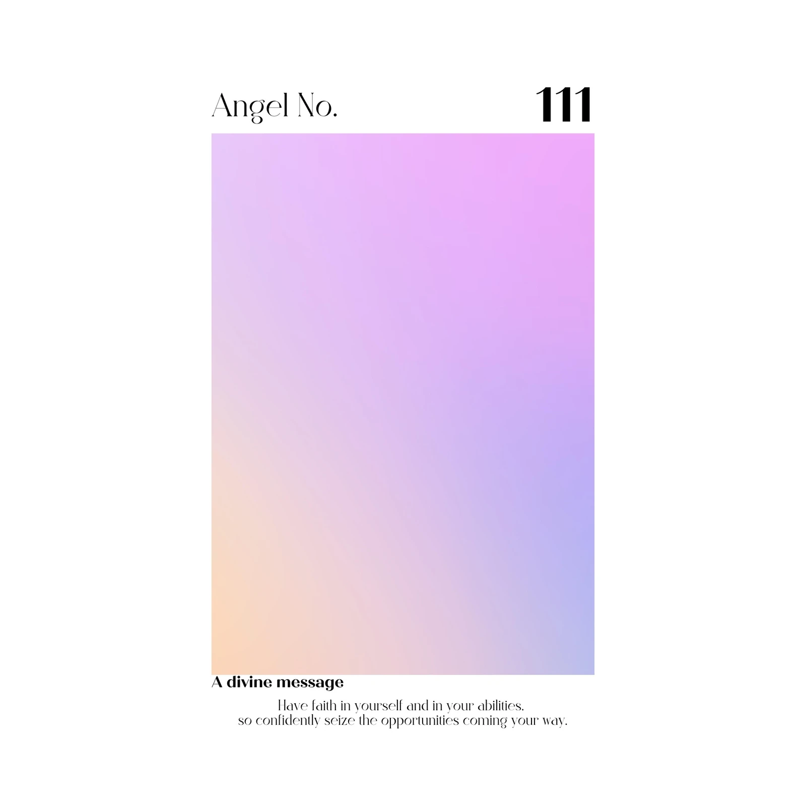 Angel Number 111 Aura Gradient Wall Art